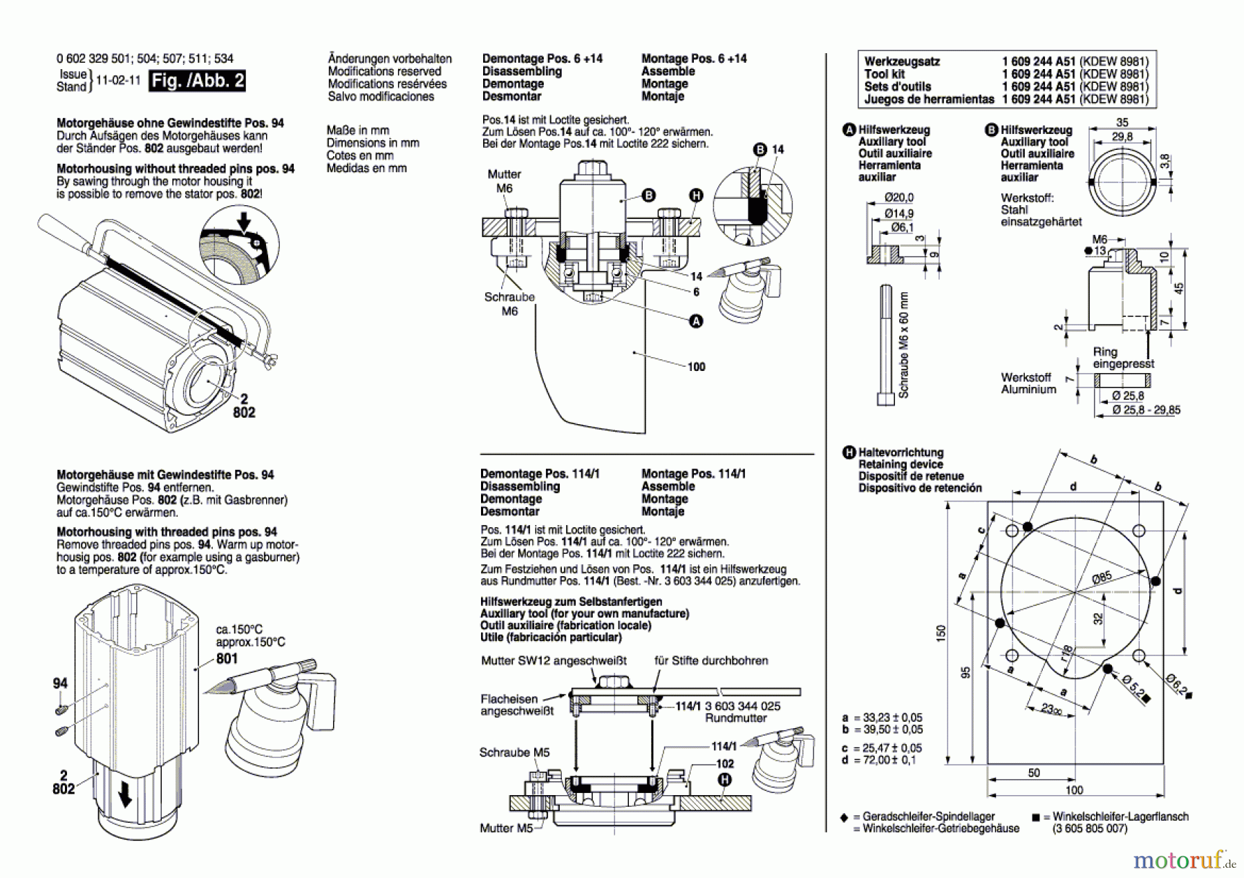 Bosch Werkzeug Flachkopfwinkelschleifer HWS 85/180 Seite 2