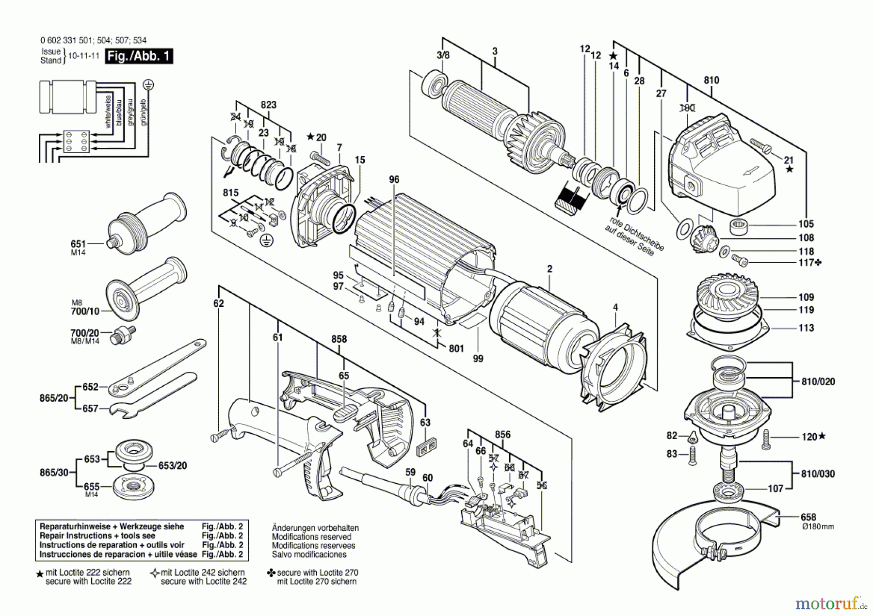 Bosch Werkzeug Flachkopfwinkelschleifer HWS 88/180 Seite 1