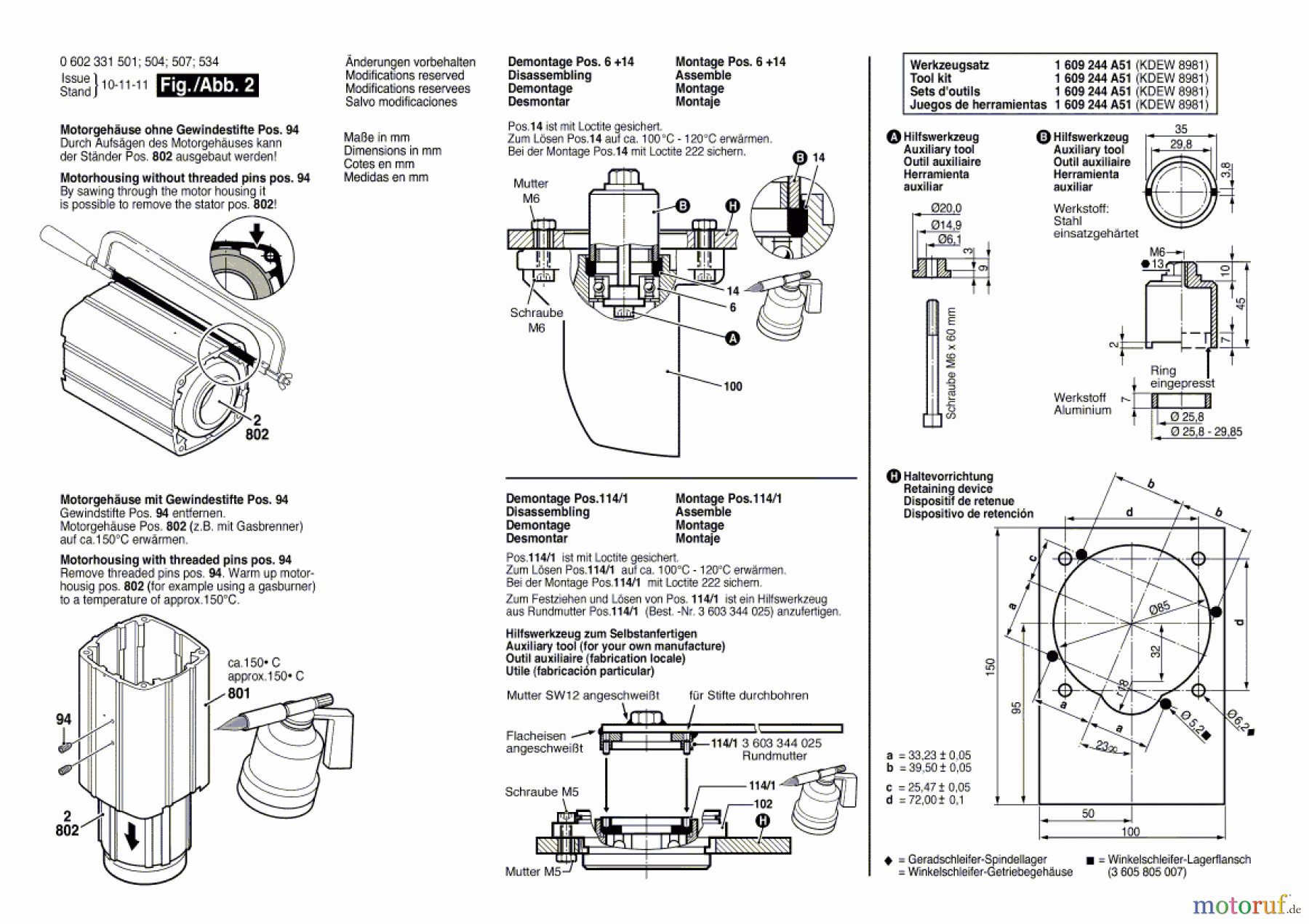 Bosch Werkzeug Flachkopfwinkelschleifer HWS 88/180 Seite 2