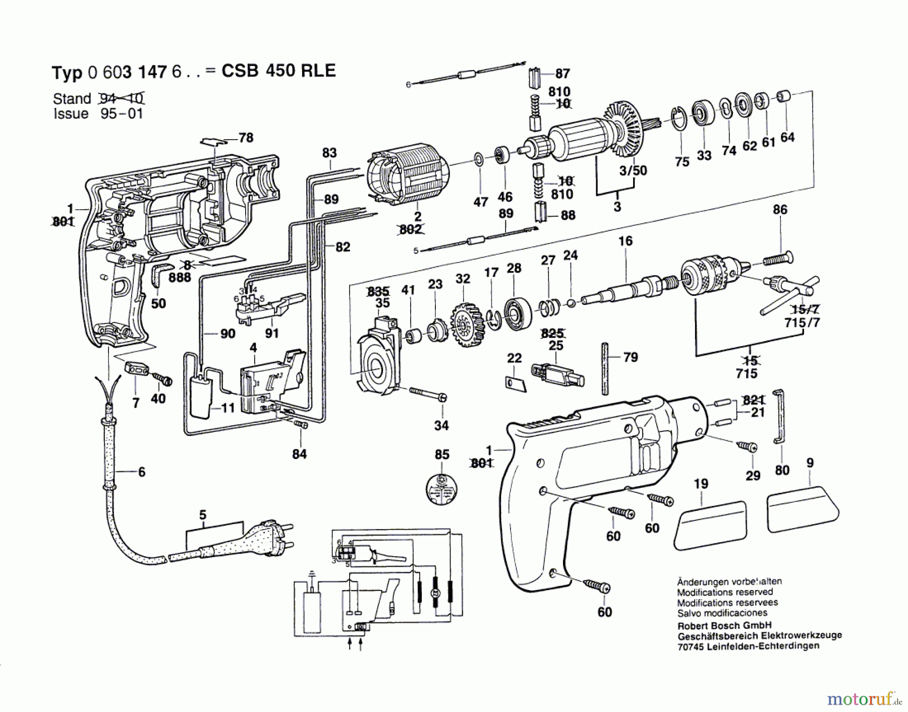 Bosch Werkzeug Schlagbohrmaschine CSB 470 RLE Seite 1