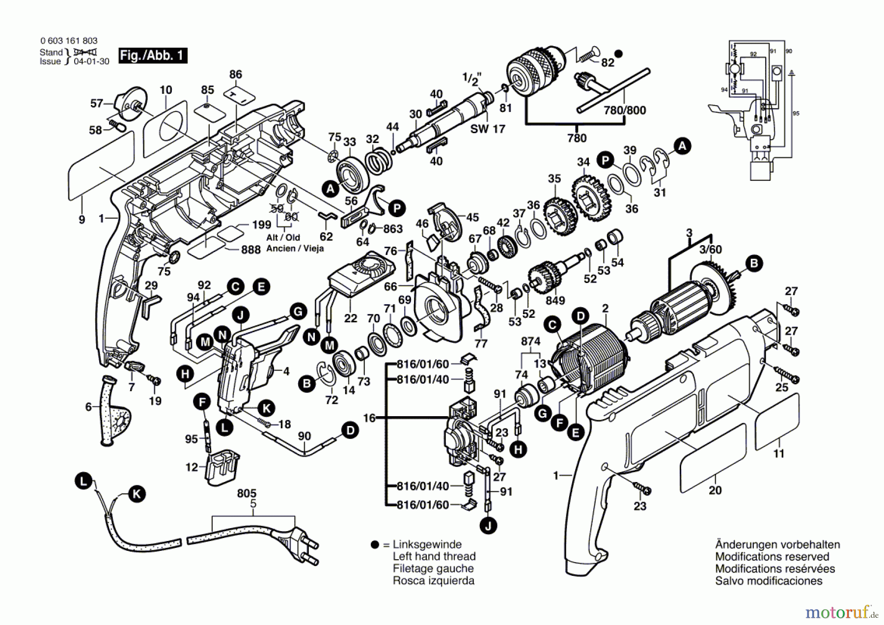 Bosch Werkzeug Schlagbohrmaschine CSB 650-2 RET Seite 1