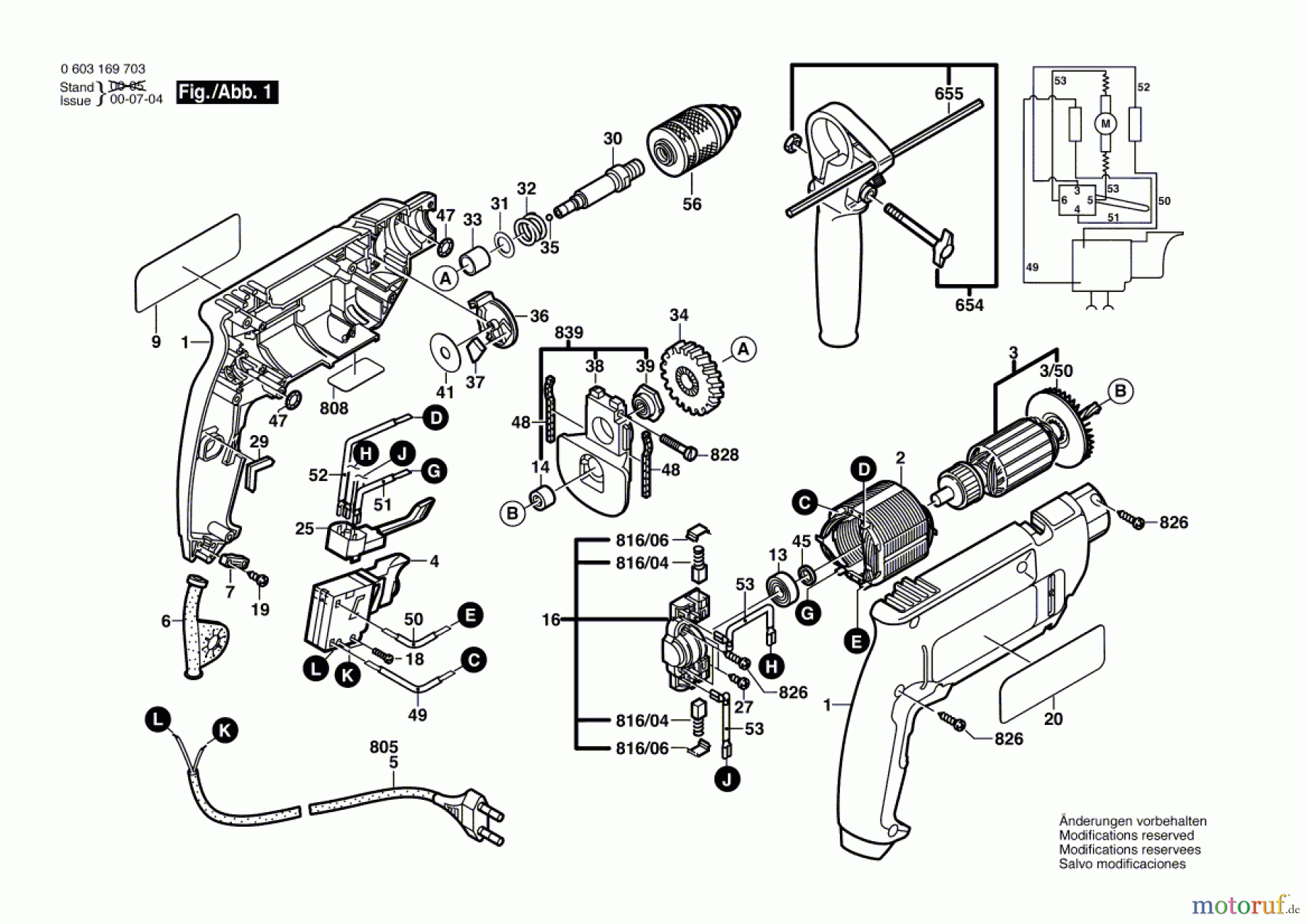 Bosch Werkzeug Schlagbohrmaschine PSB 550 RE Seite 1