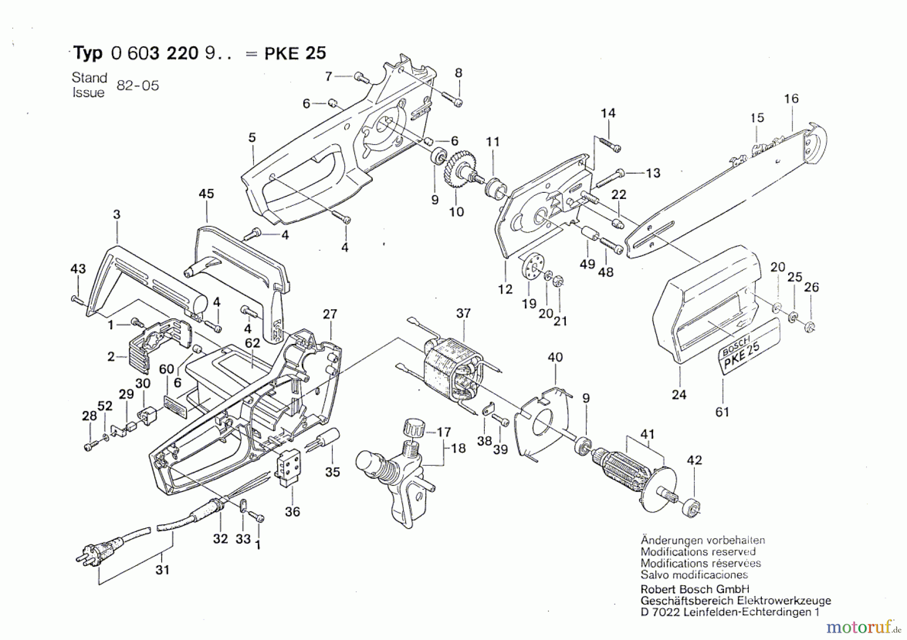 Bosch Werkzeug Hw-Handkettensäge PKE 25 Seite 1