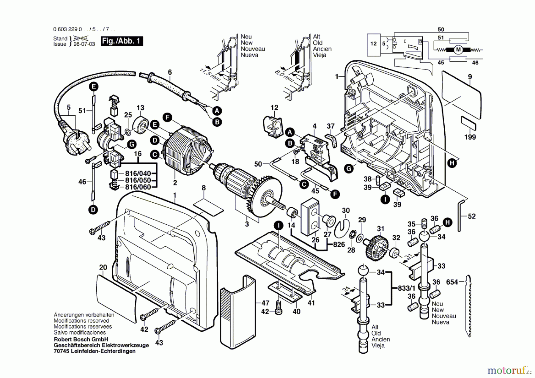 Bosch Werkzeug Stichsäge PST 52 AE Seite 1
