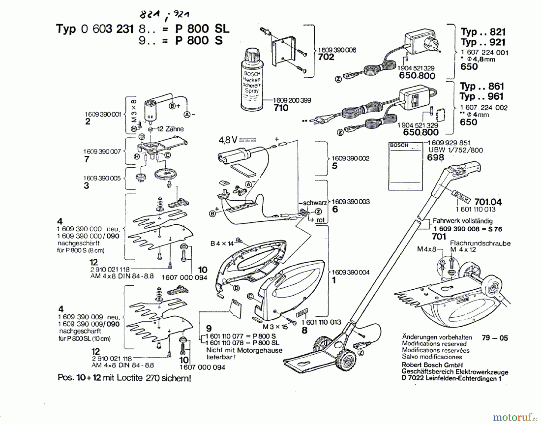 Bosch Gartengeräte Hw-Batterie-Grasschere P 800 S Seite 1