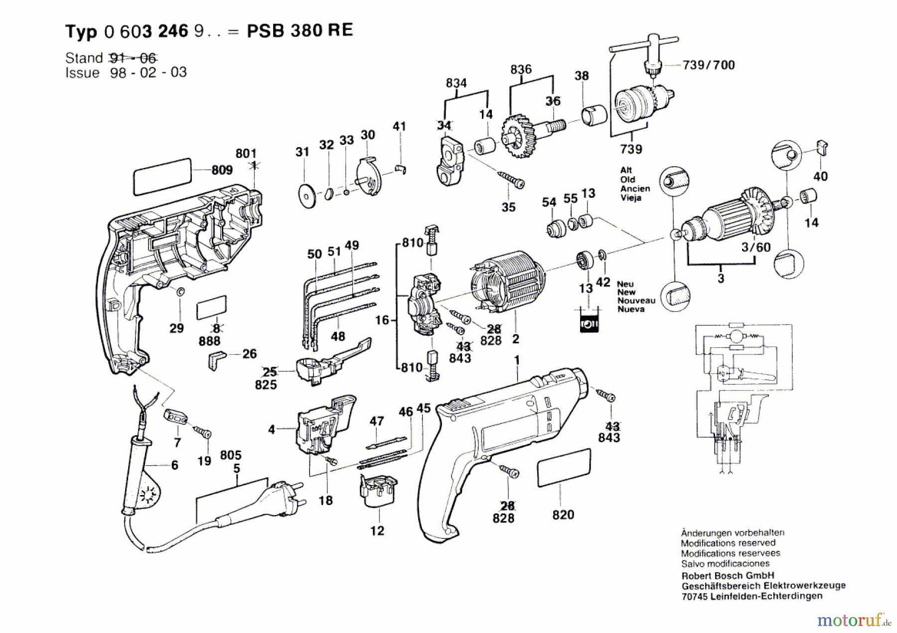 Bosch Werkzeug Schlagbohrmaschine PSB 380 RE Seite 1
