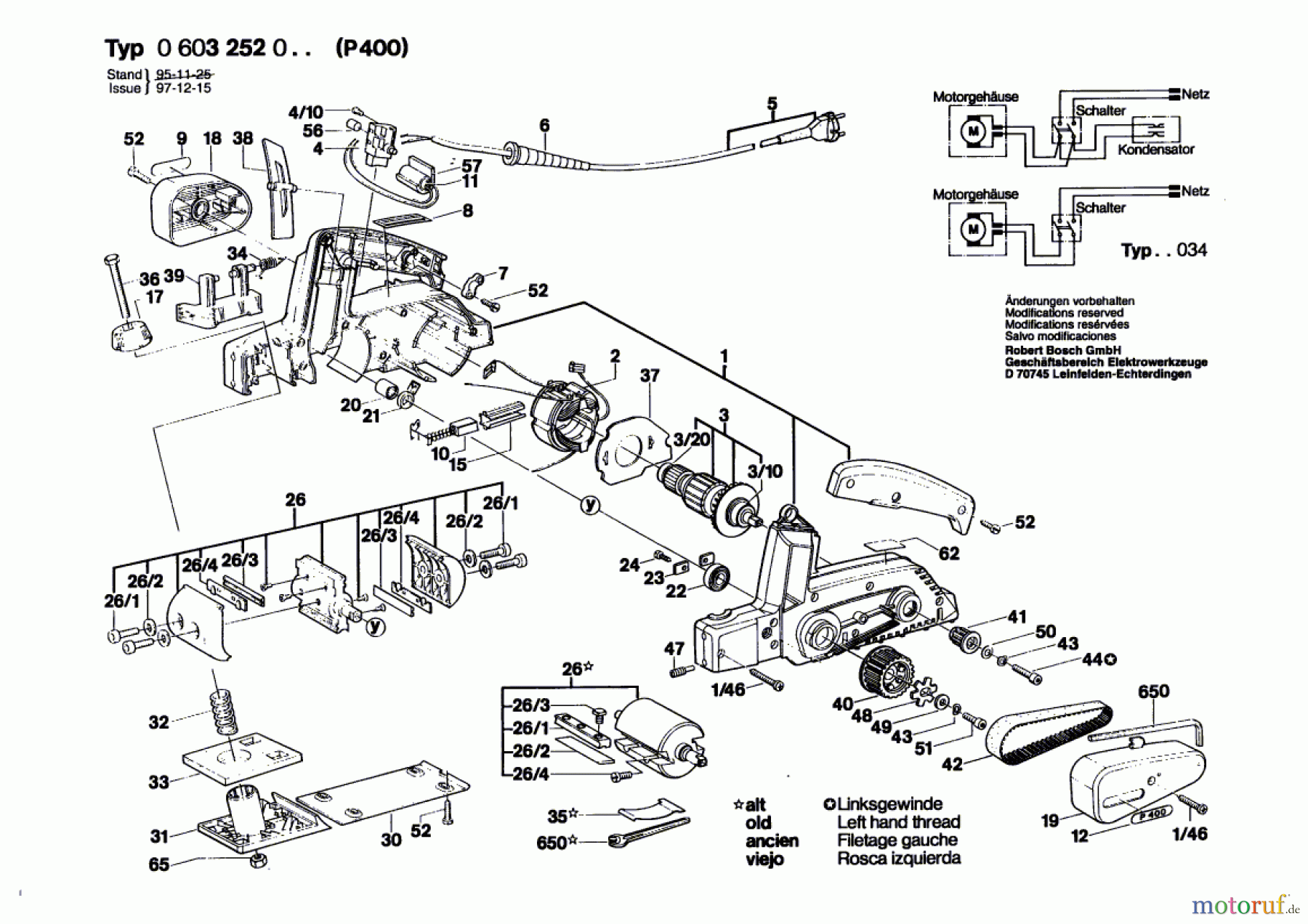 Bosch Werkzeug Handhobel ---- Seite 1
