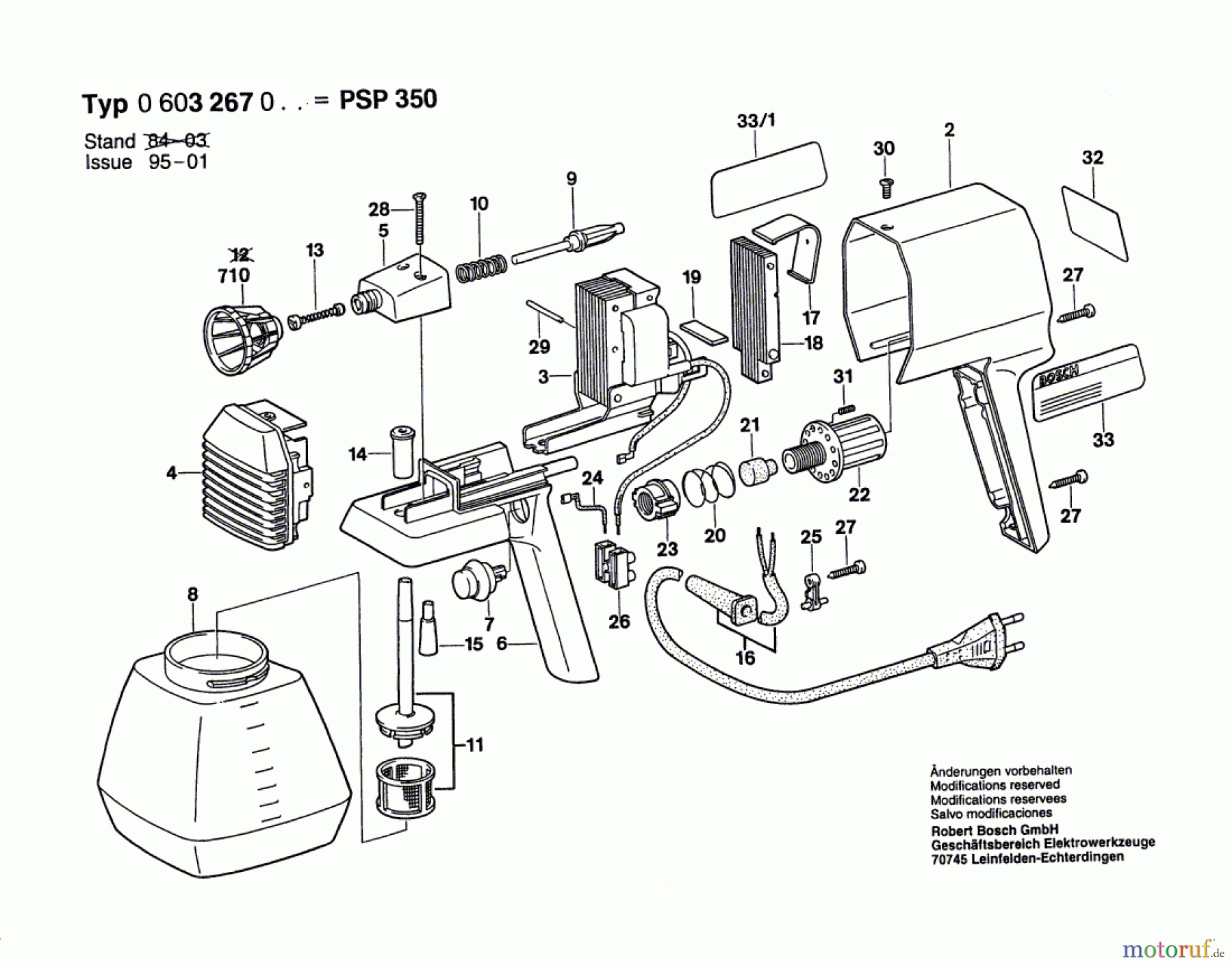 Bosch Wassertechnik Spritzpistole PSP 350 Seite 1