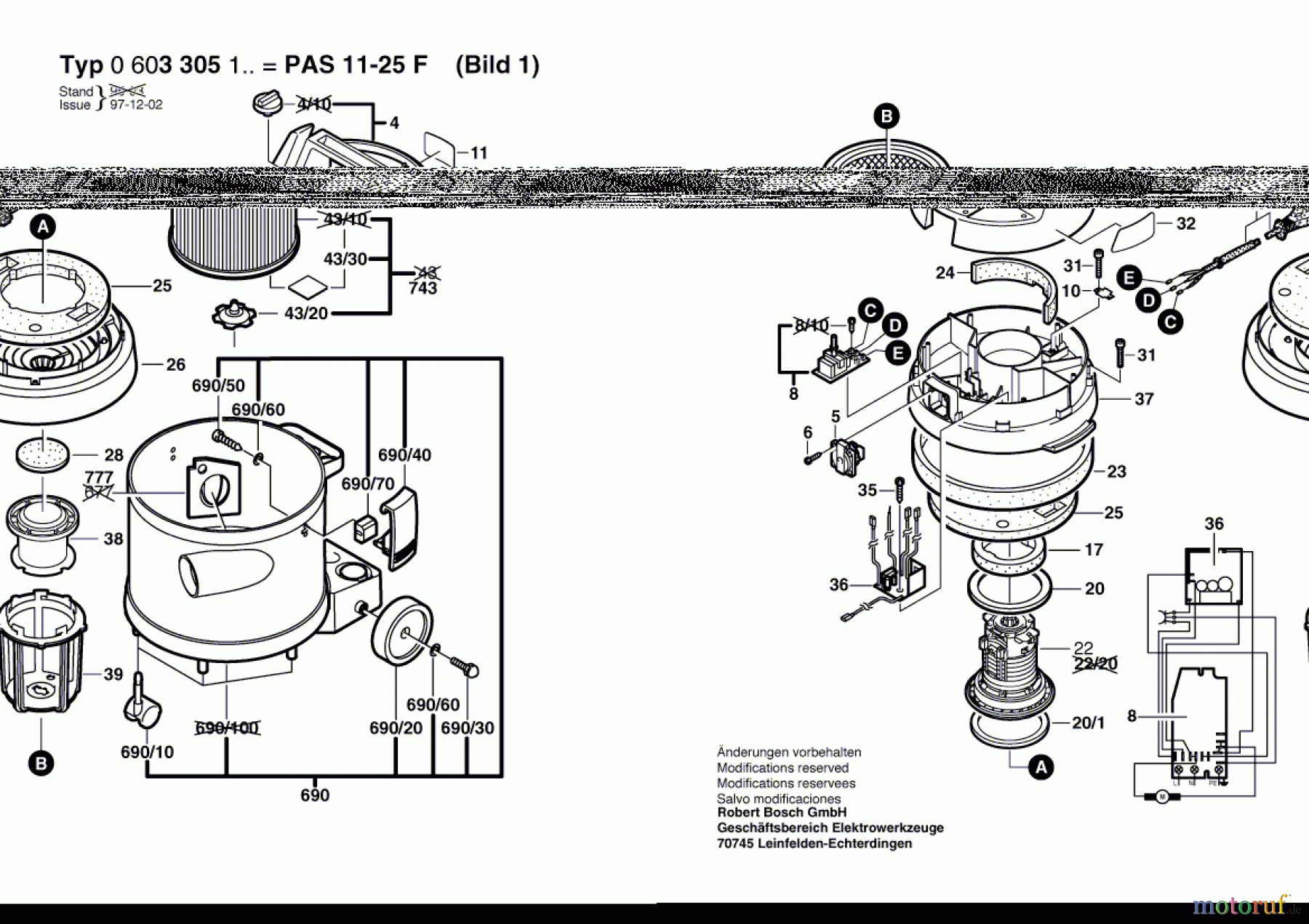 Bosch Werkzeug Allzwecksauger PAS 10-25 F Seite 1