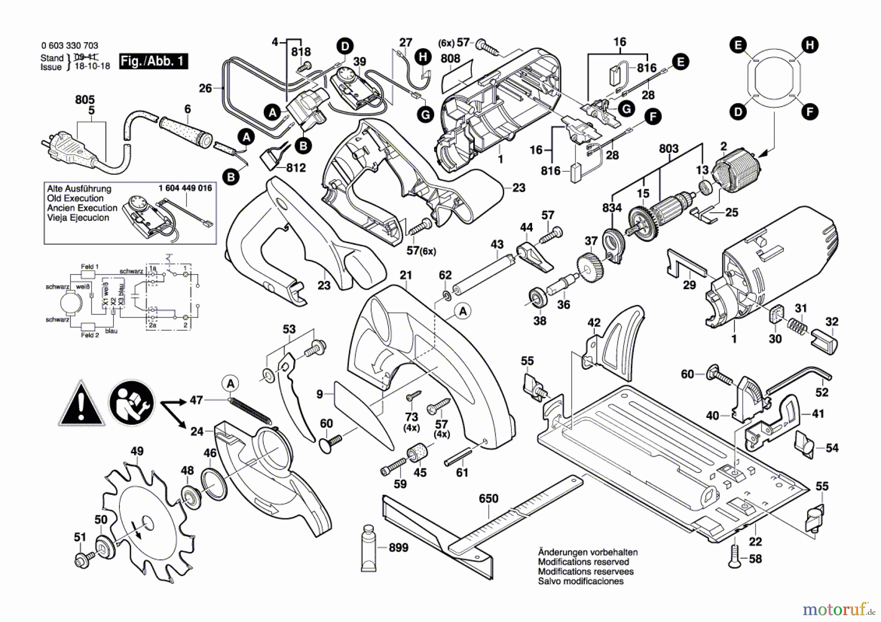 Bosch Werkzeug Handkreissäge PKS 54 CE Seite 1