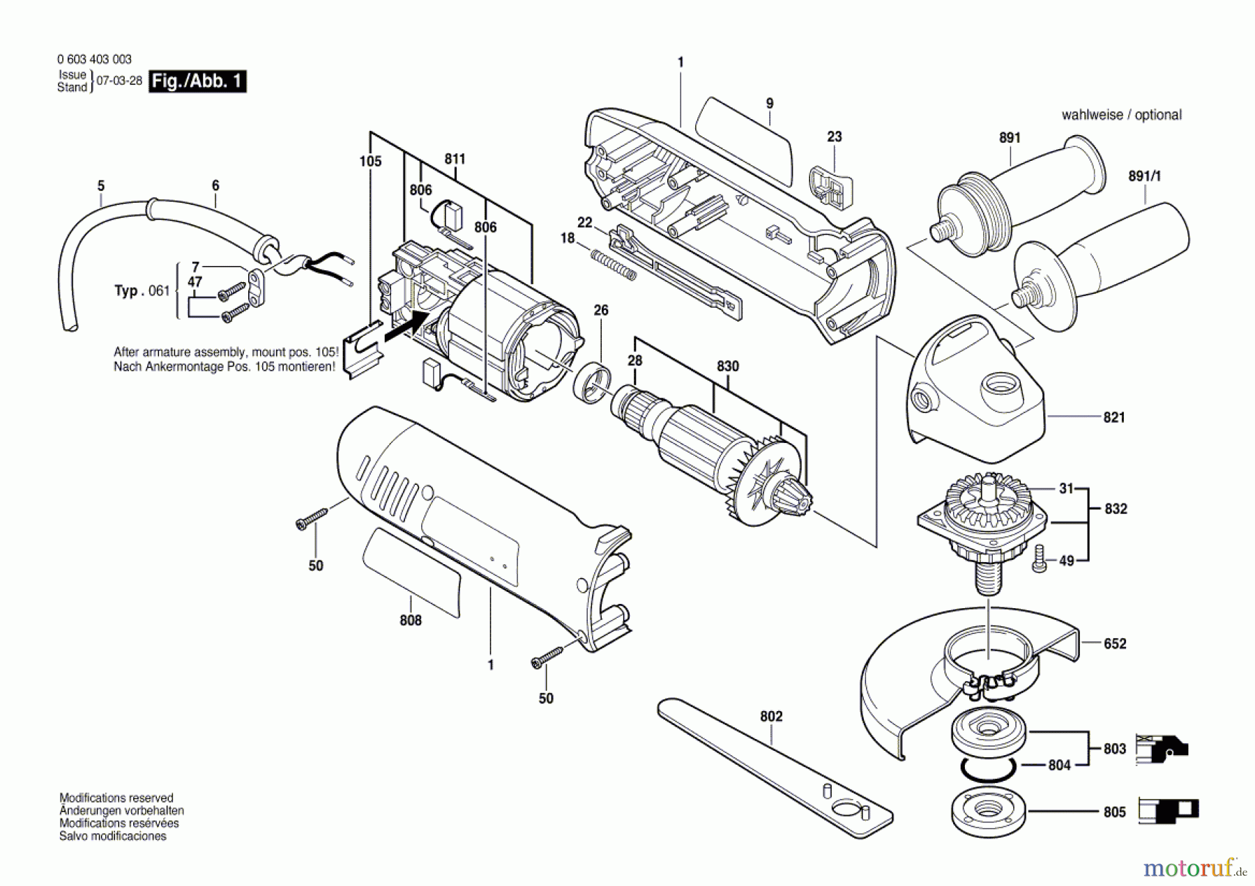 Bosch Werkzeug Winkelschleifer PWS 7-125 Seite 1