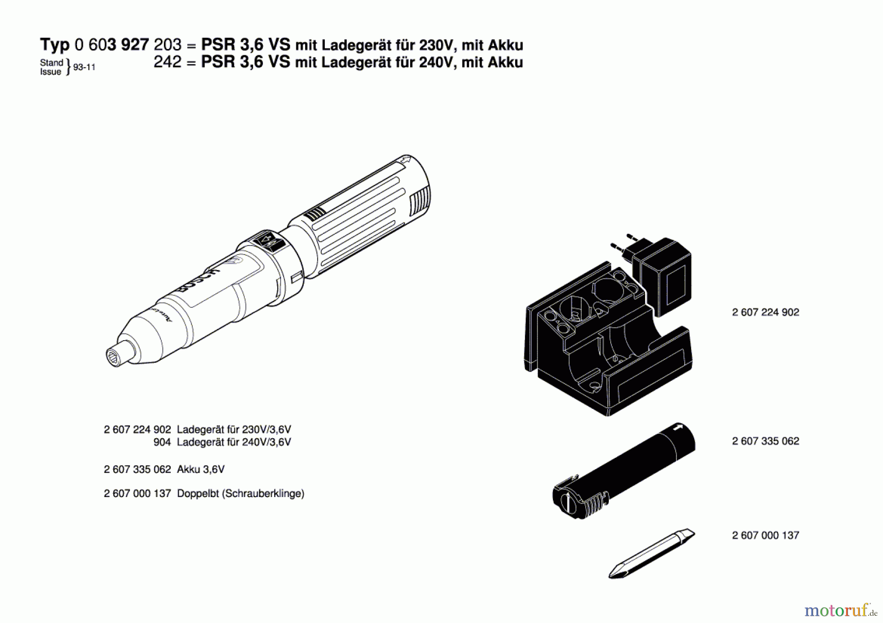 Bosch Akku Werkzeug Akku-Schrauber PSR 3,6 V Seite 1