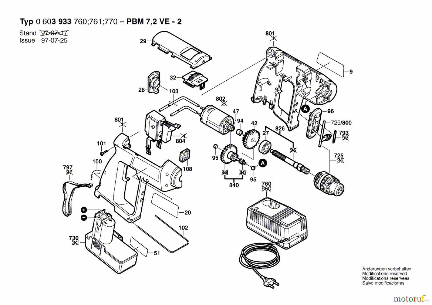  Bosch Akku Werkzeug Akku-Bohrmaschine PBM 7,2 VE-2 Seite 1