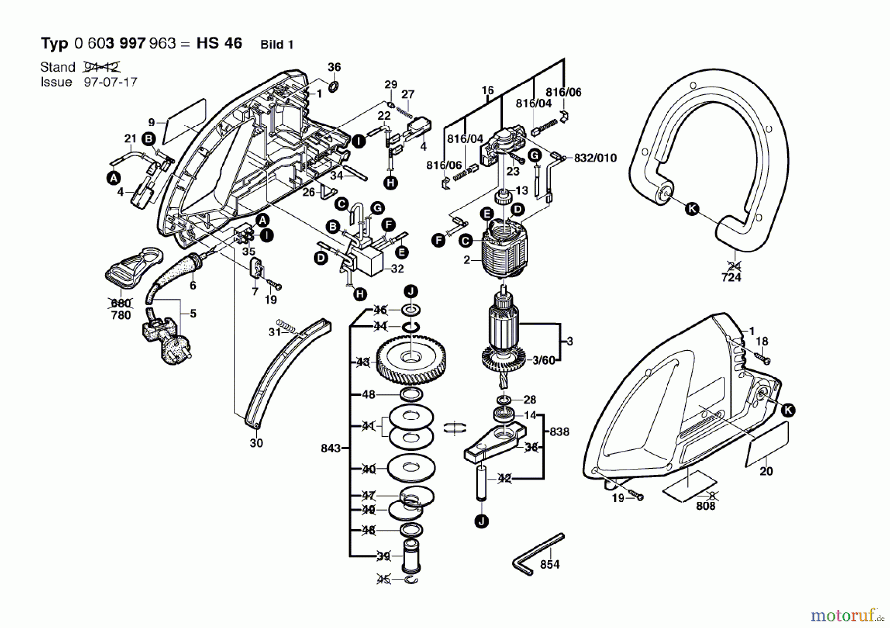  Bosch Gartengeräte Heckenschere HS 46 Seite 1