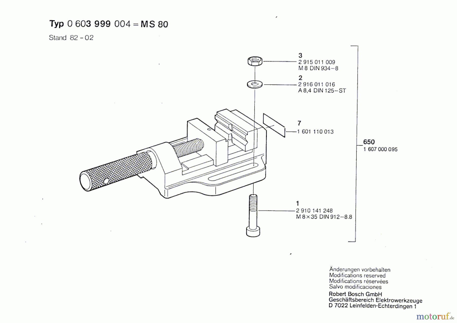 Bosch Werkzeug Maschinenschraubstock SG 2 Seite 1