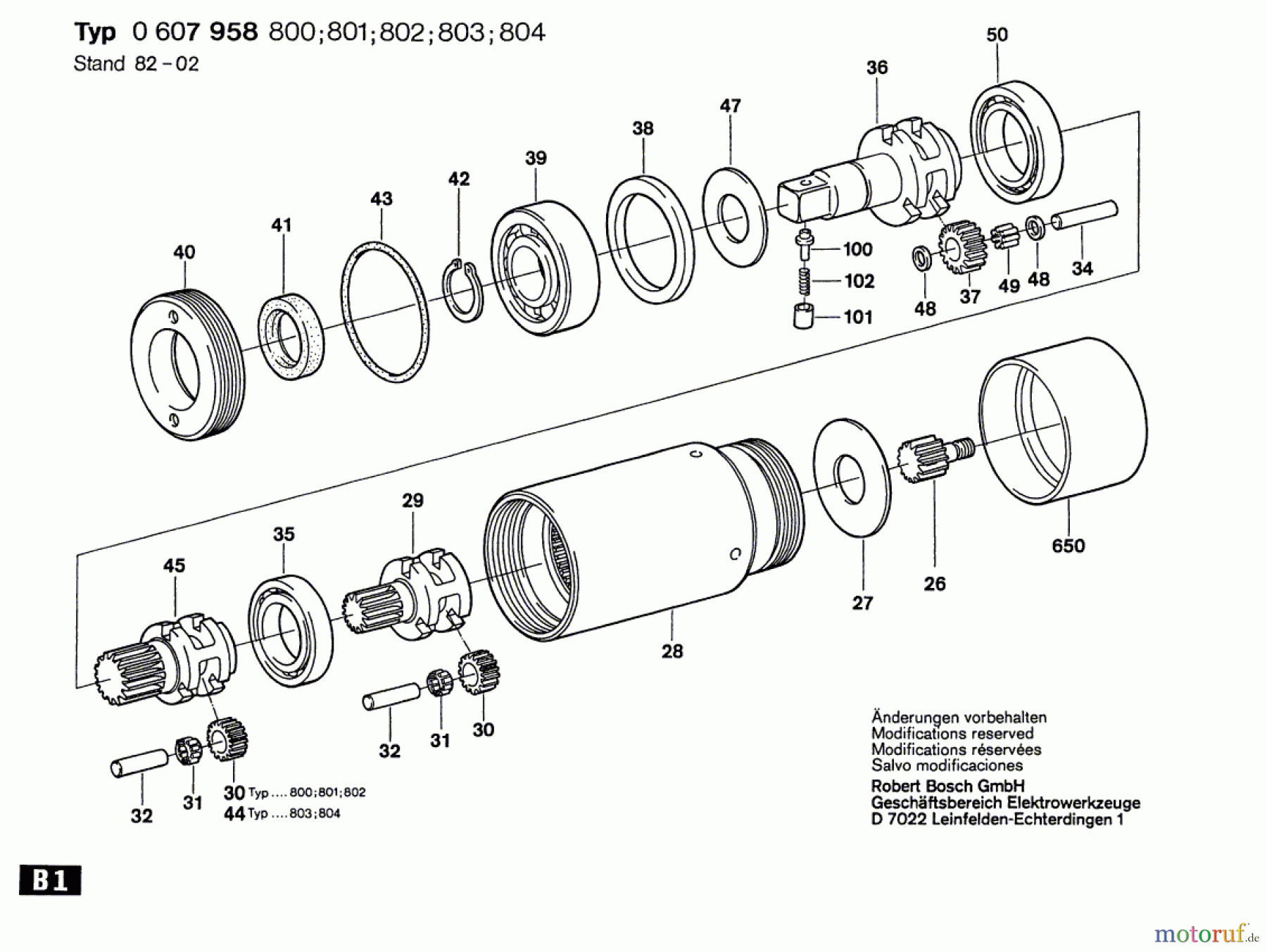 Bosch Werkzeug Planetengetriebe 740 WATT-SERIE Seite 1