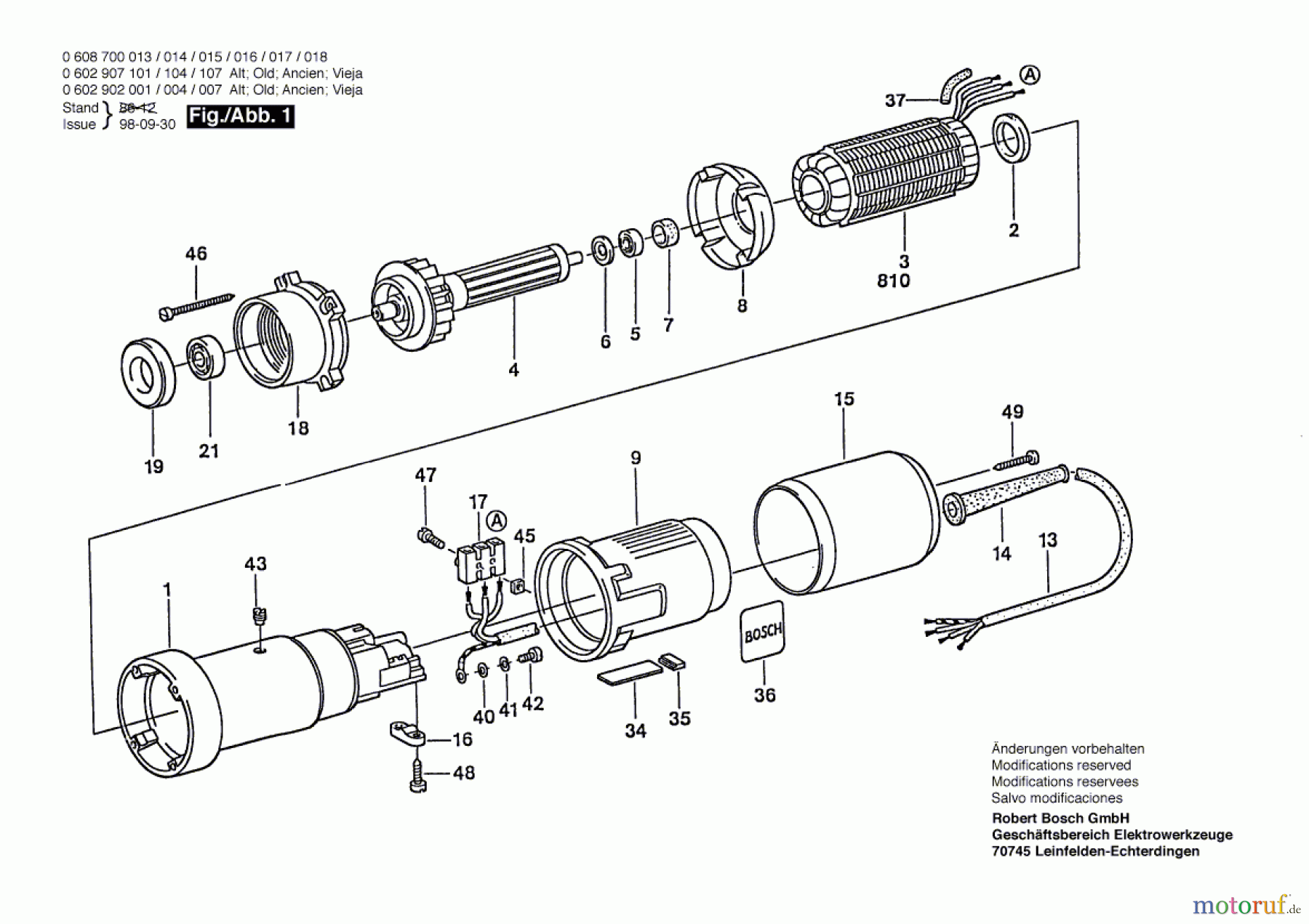 Bosch Werkzeug Hf-Anbaumotor ---- Seite 1
