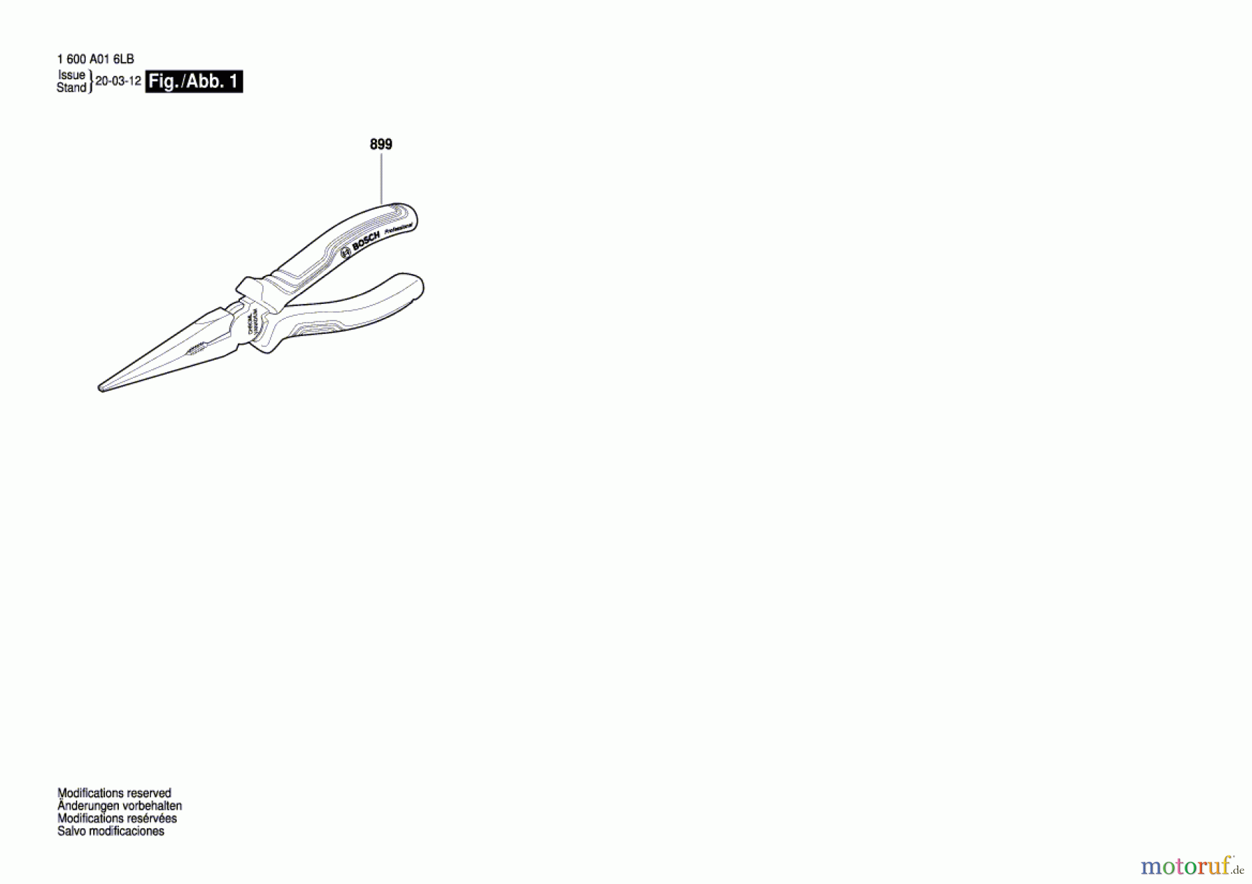  Bosch Werkzeug Flachzange --- Seite 1