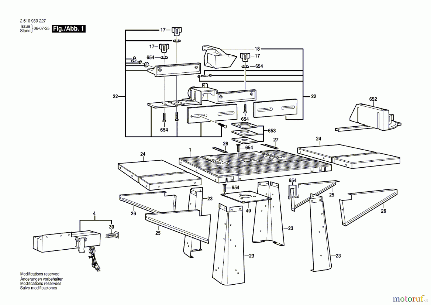 Bosch Werkzeug Frästisch RAS570 Seite 1