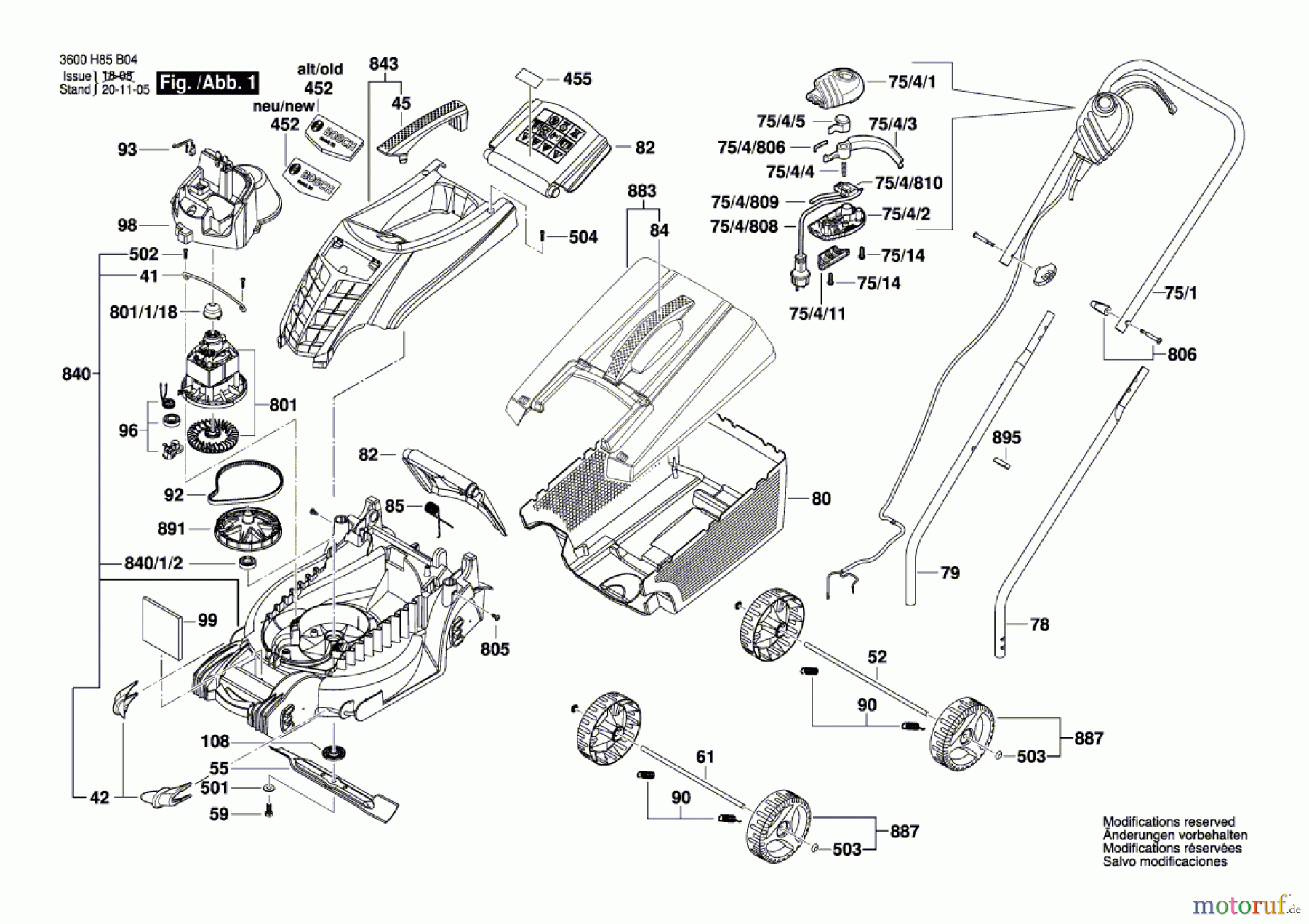 Bosch Gartengeräte Rasenmäher ARM 32 Seite 1