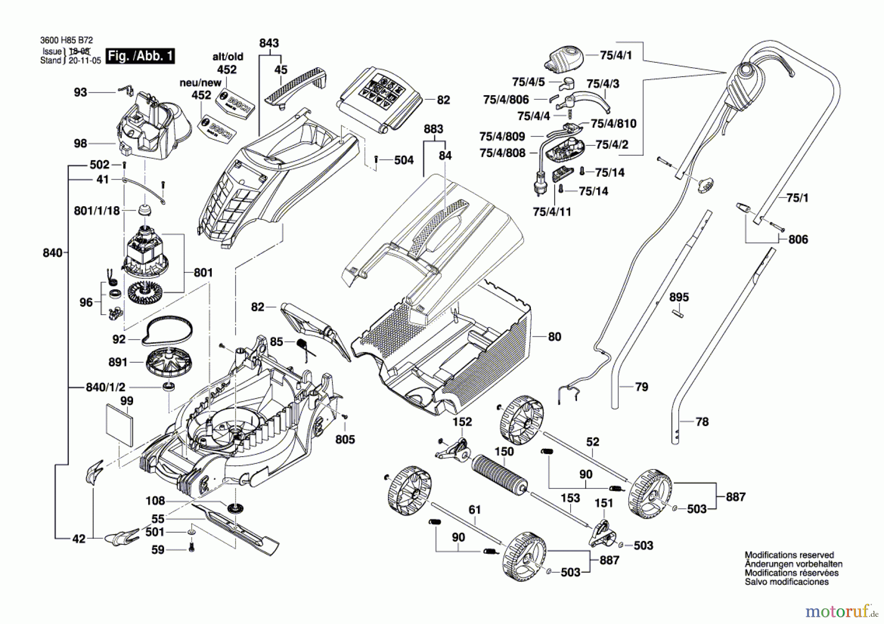 Bosch Gartengeräte Rasenmäher ARM 32 R Seite 1