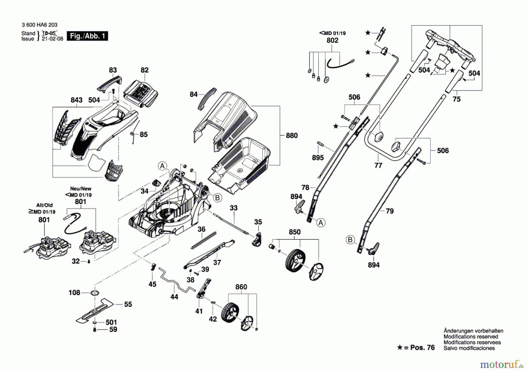 Bosch Gartengeräte Rasenmäher ARM 3650 Seite 1