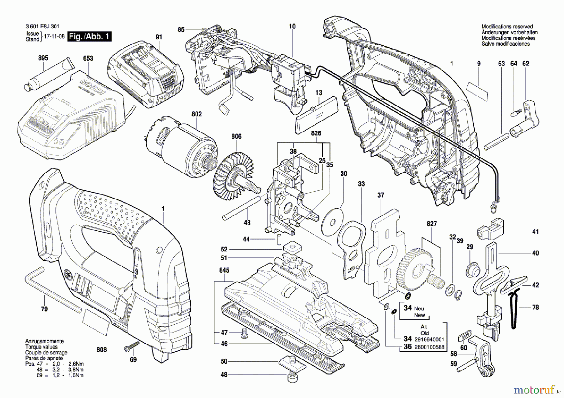 Bosch Akku Werkzeug Akku-Stichsäge GST 18 V-LI Seite 1