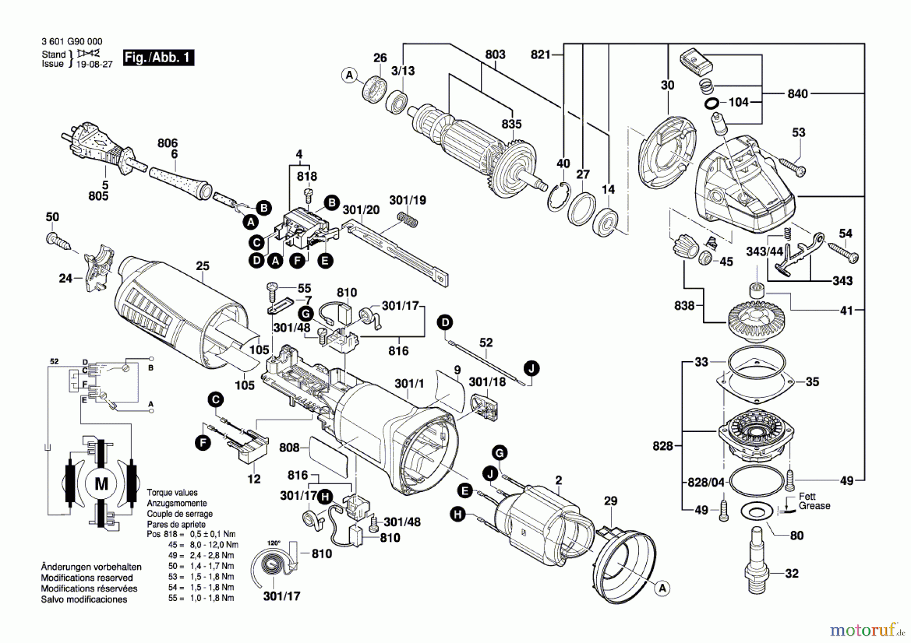 Bosch Werkzeug Winkelschleifer GWS 9-115 Seite 1