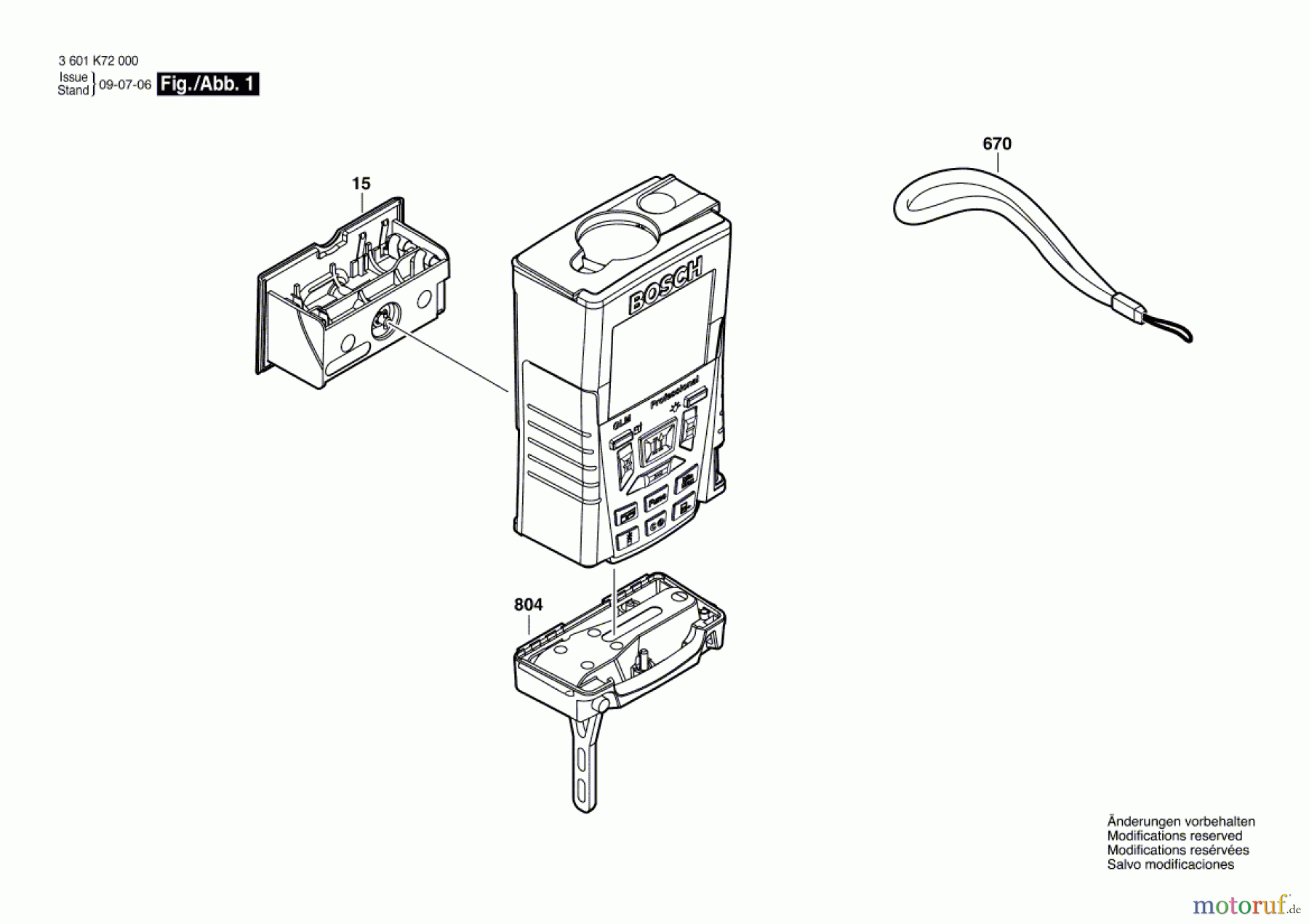 Bosch Werkzeug Entfernungsmesser GLM 250 Seite 1