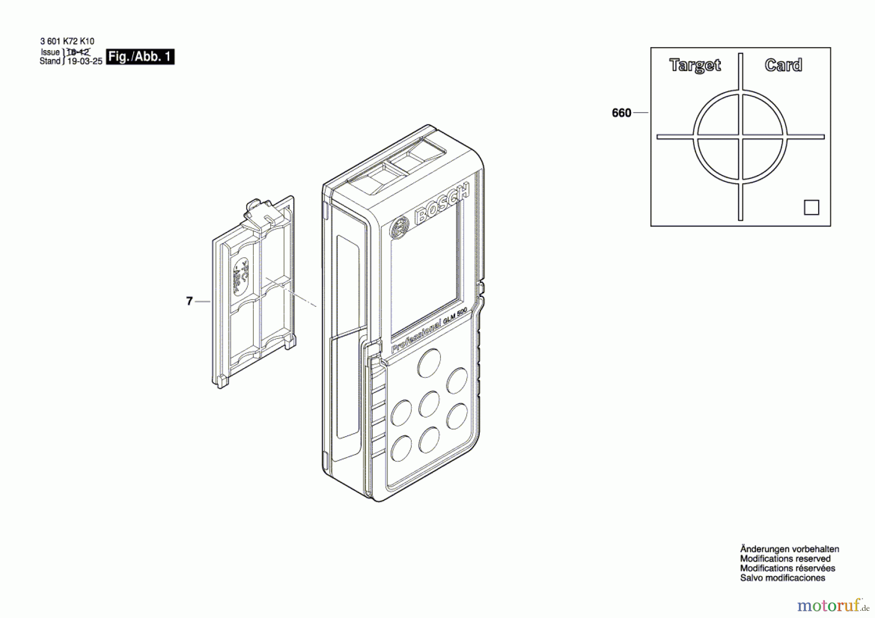 Bosch Werkzeug Entfernungsmesser GLM 500 Seite 1