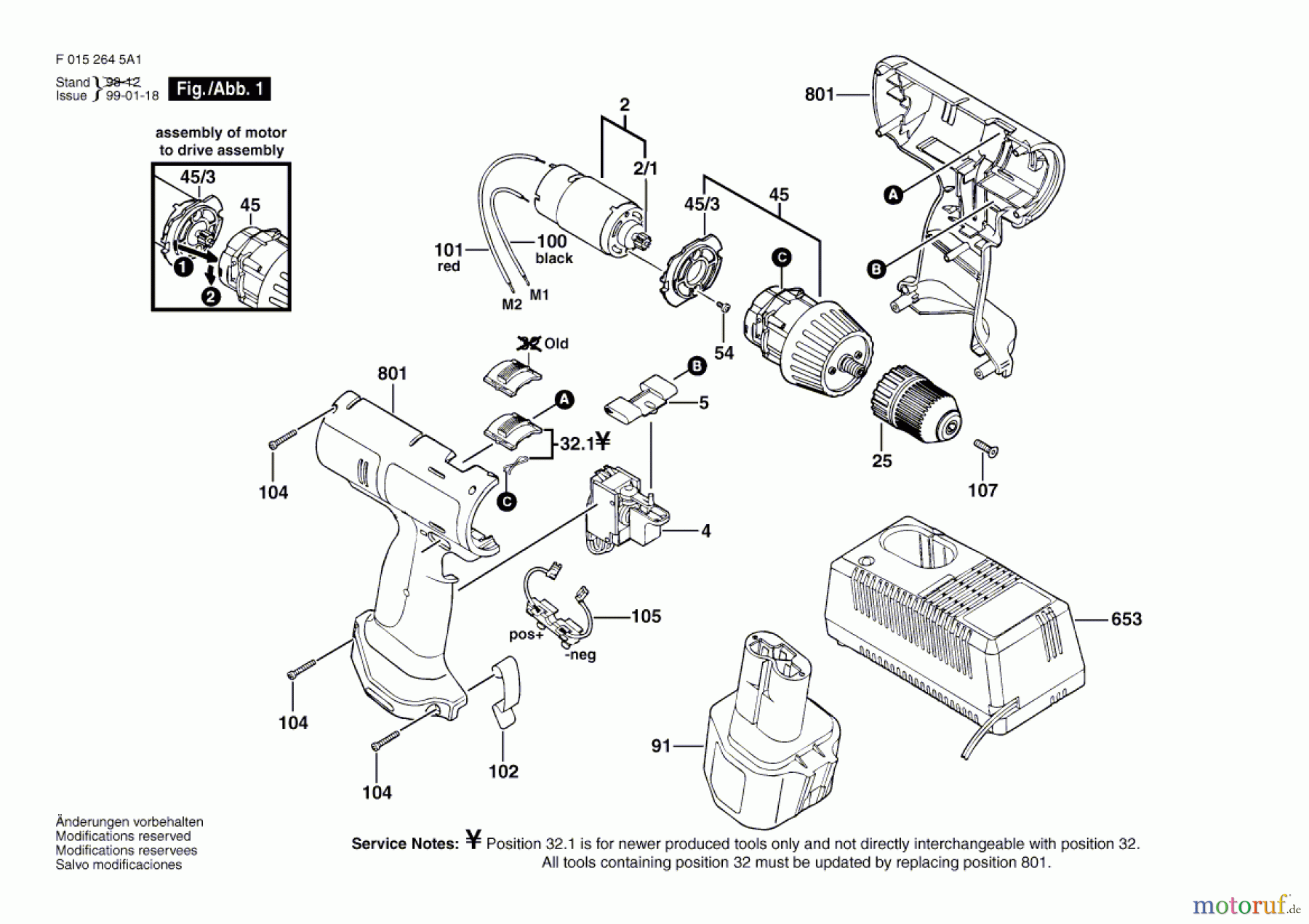  Bosch Akku Werkzeug Akku-Bohrschrauber 2645 Seite 1