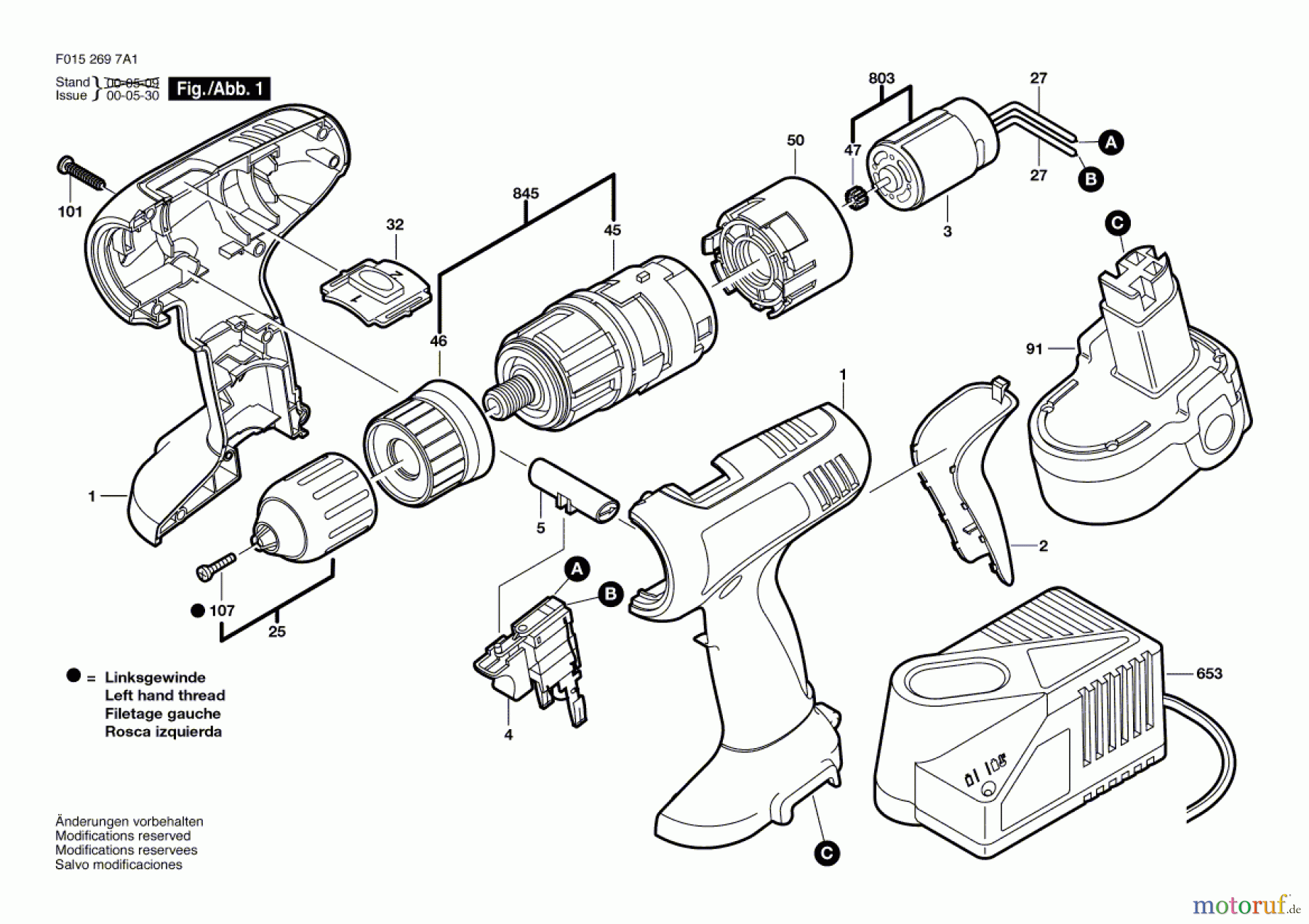  Bosch Akku Werkzeug Akku-Bohrschrauber 2697 Seite 1