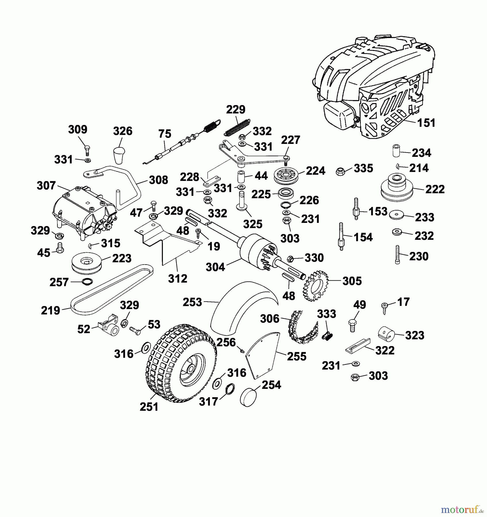  Wolf-Garten Cart Cart OHV 2 6195000 Serie A  (2004) Differential, Fahrantrieb, Motor