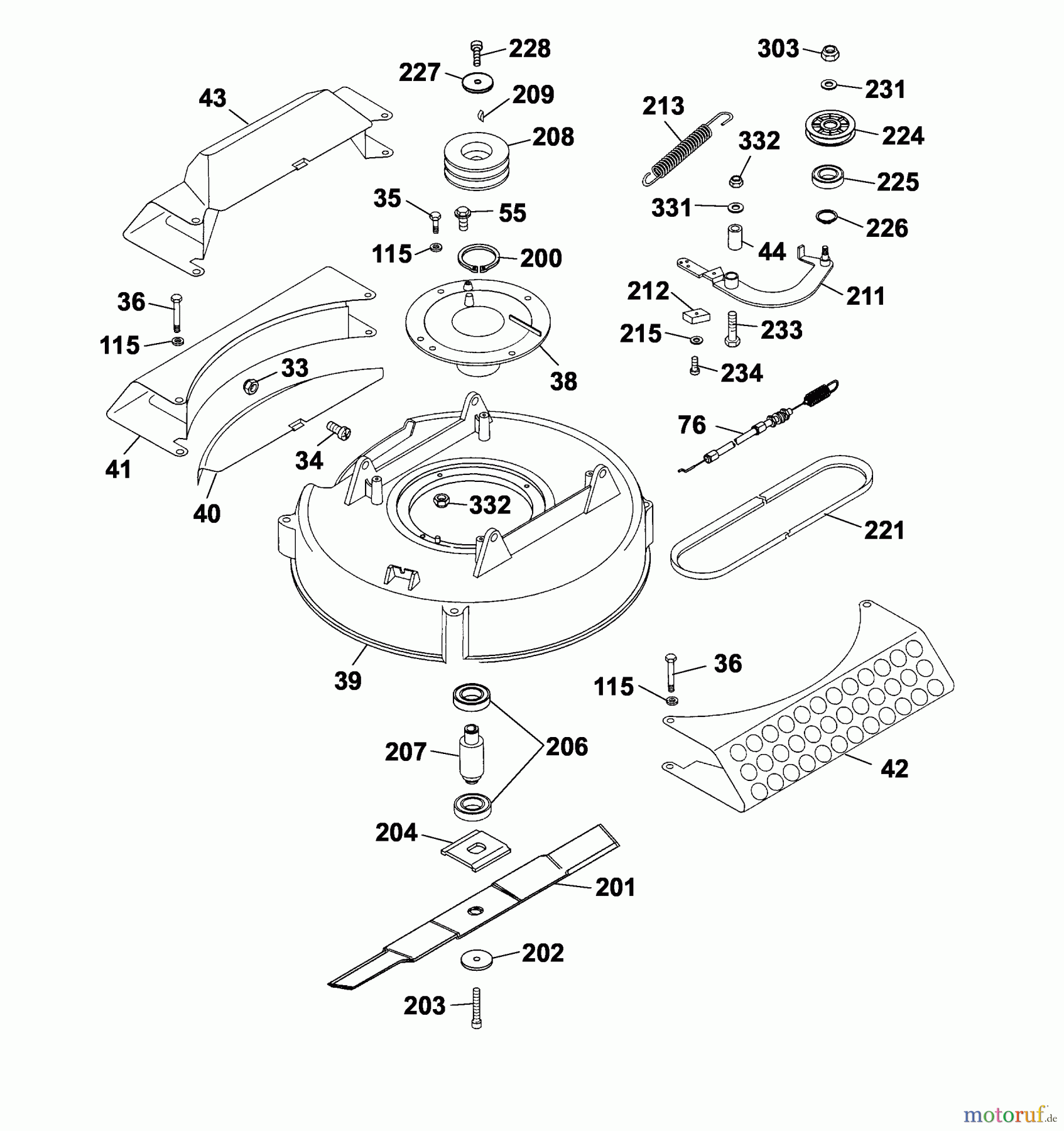  Wolf-Garten Cart Cart OHV 2 6195000 Serie A  (2004) Mähwerksgehäuse, Messer, Messeraufnahme