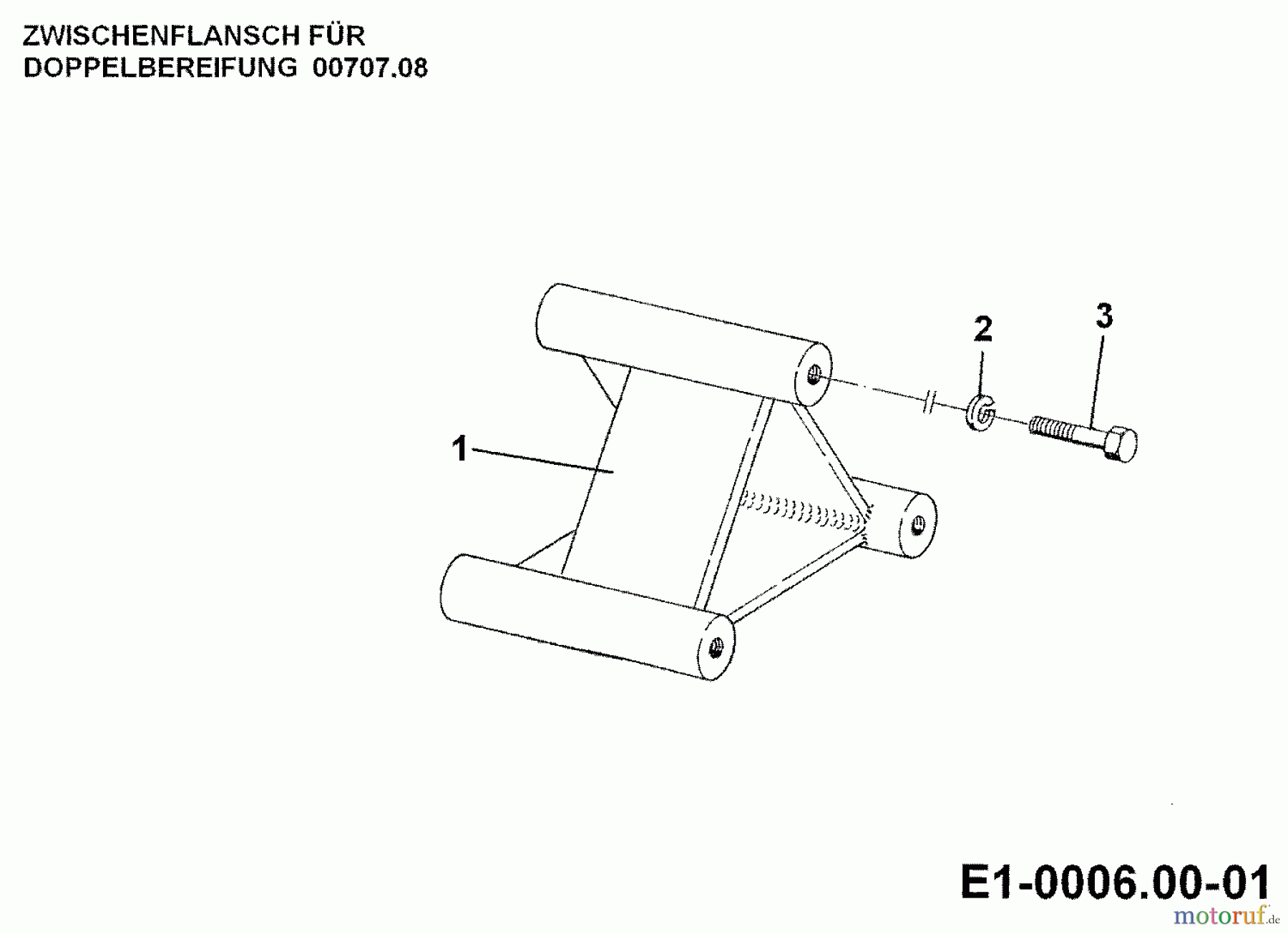 MTD Zubehör Zubehör Einachser Zwischenflansch für Doppelbereifung ZWF 650 für ZWB 650 00707.05 (1993) Grundgerät