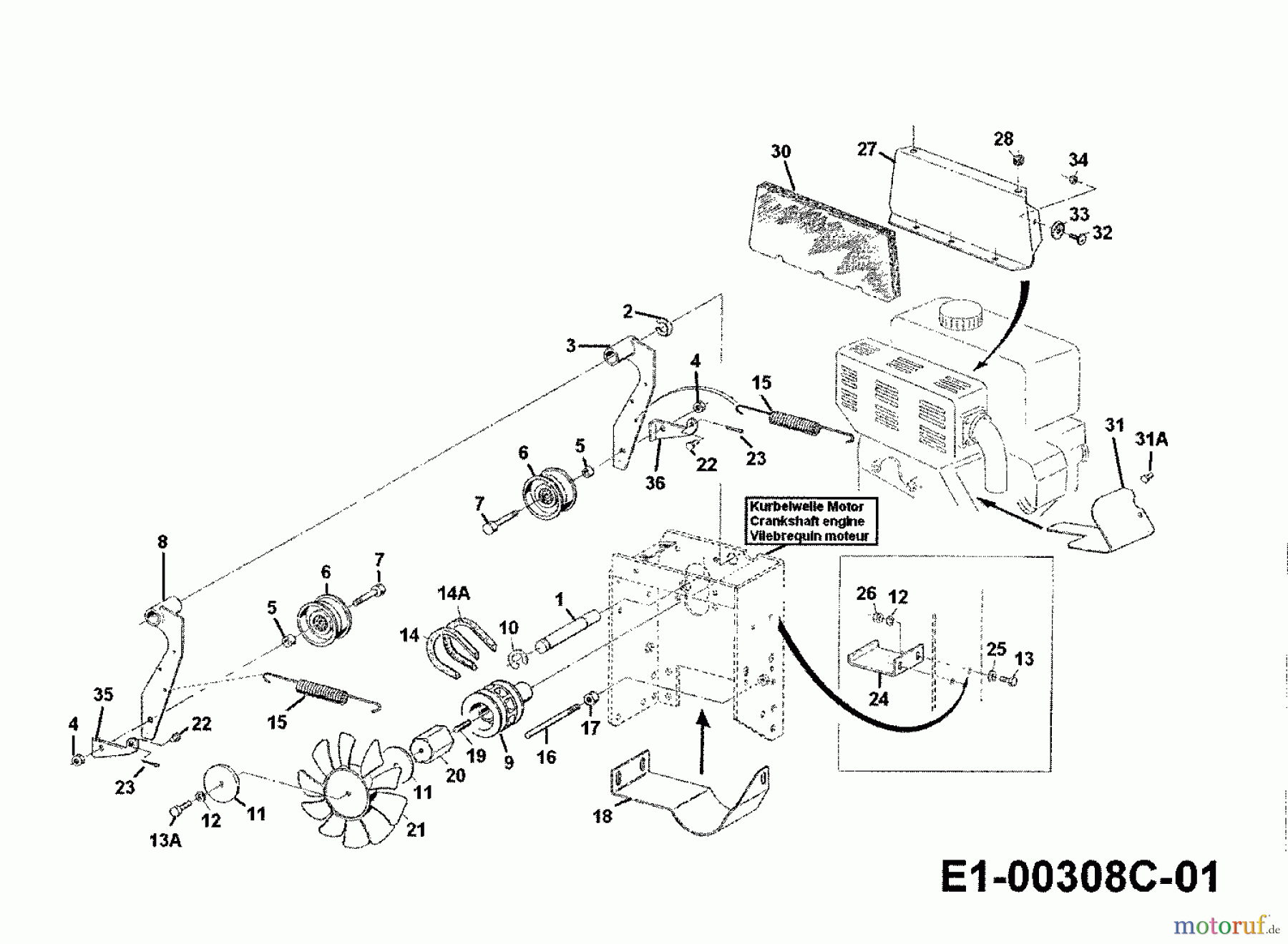  Gutbrod Einachser G 750 00026.03  (1990) Keilriemen, Spannrolle