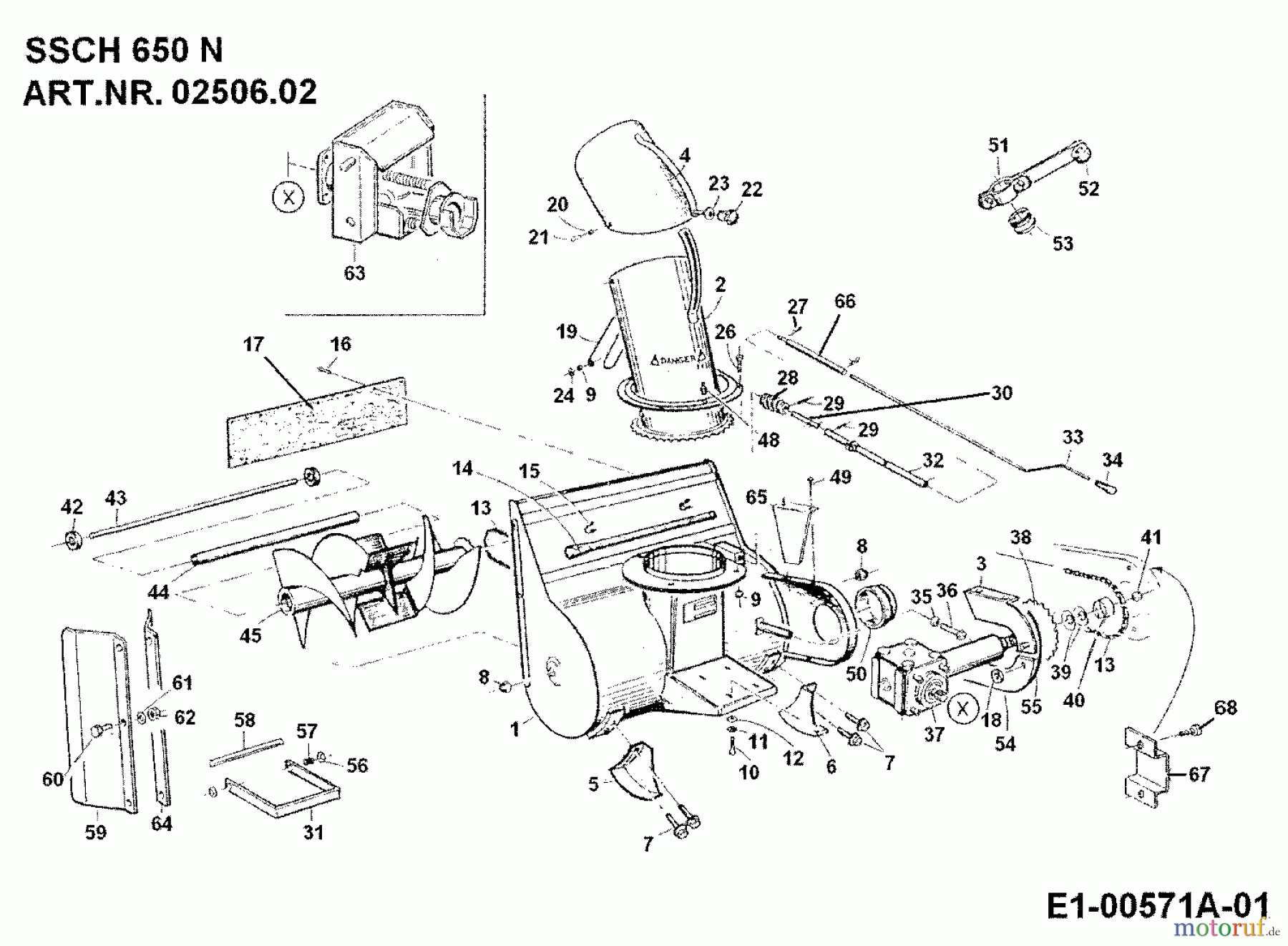  MTD Zubehör Zubehör Einachser Schneefräse SSCH 650 N für 550-750 02506.02  (1989) Grundgerät