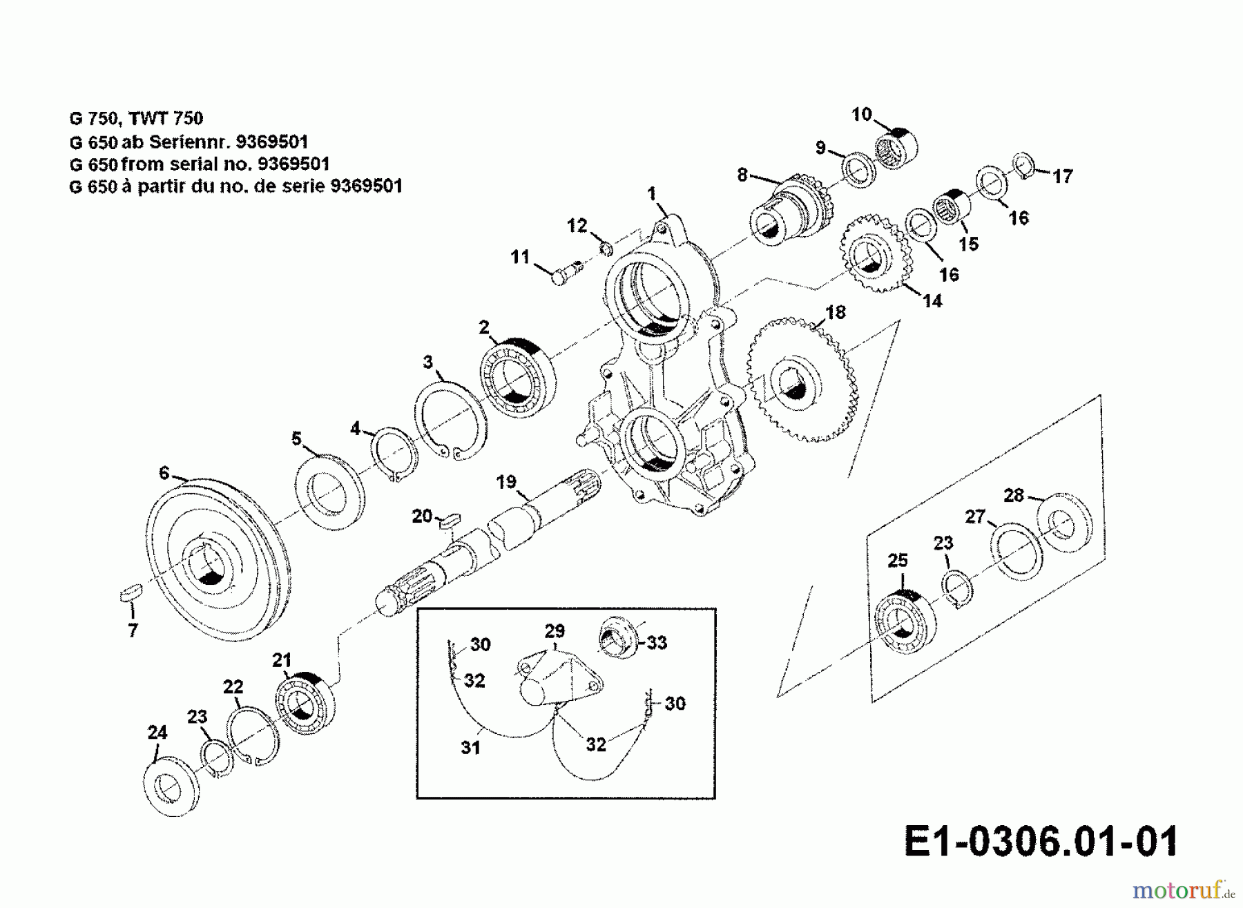 Gutbrod Einachser G 750 00026.03 (1990) Zapfwelle ab Seriennr. 9369501