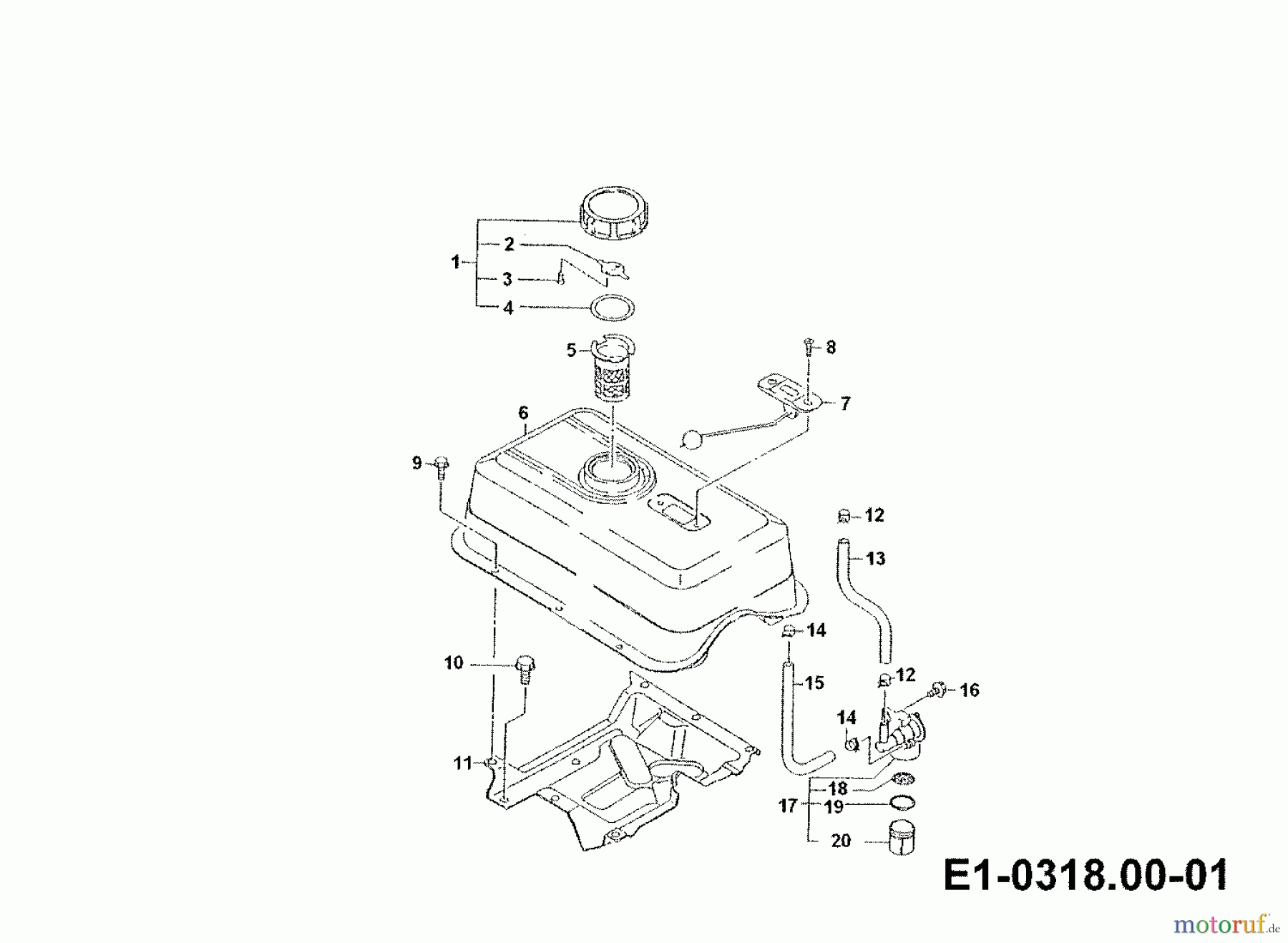 Gutbrod Einachser G 750 00026.03 (1990) Benzinhahn, Tank