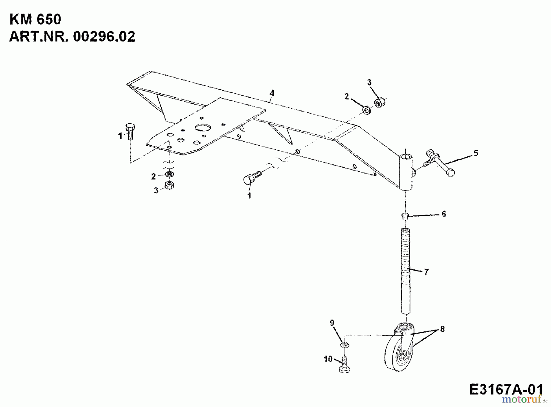 MTD Zubehör Zubehör Einachser Frontkehrmaschine KM 650 für 550-750 00296.02 (1989) Radträger, Räder