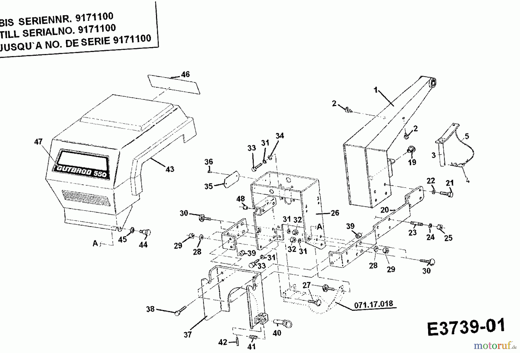 Gutbrod Einachser G 550 56A-550-604 (1998) Motorhaube, Unterholm