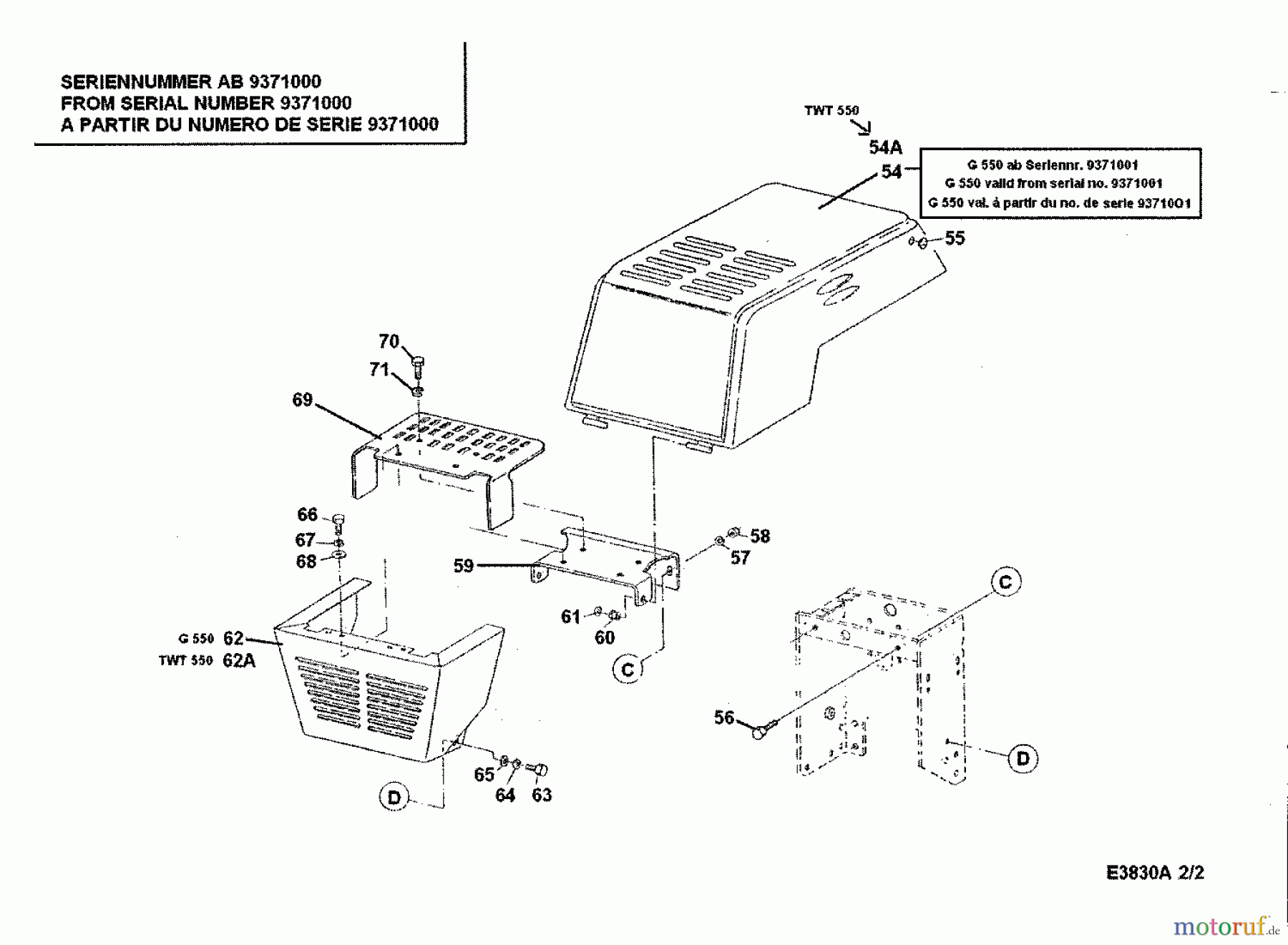 Gutbrod Einachser G 550 56A-550-604 (1998) Armaturenbrett, Motorhaube, Sitzwanne