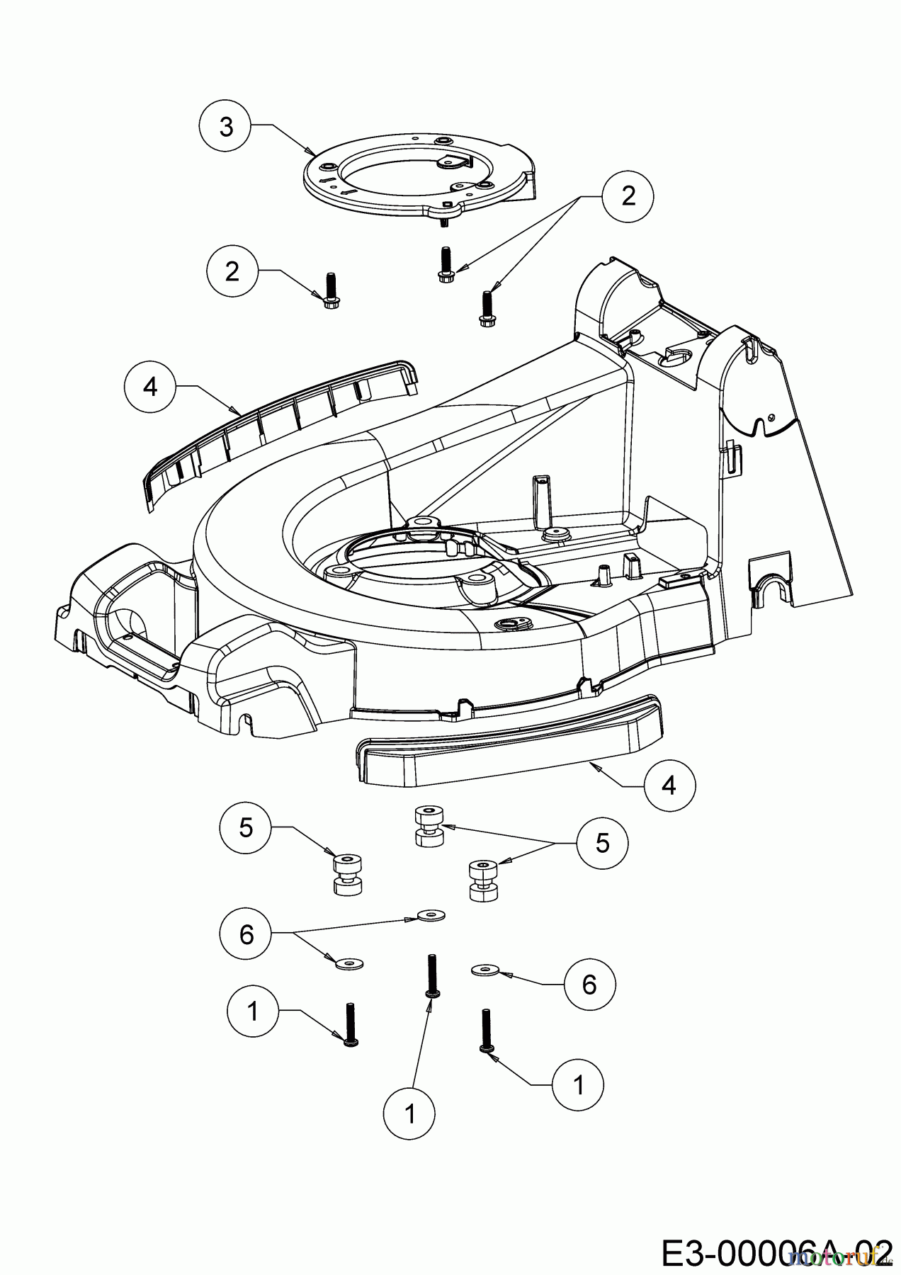 Cub Cadet Motormäher mit Antrieb XM2 DR46 12AQYADQ603 (2018) Stoßdämpfer, Zwischenring Motor