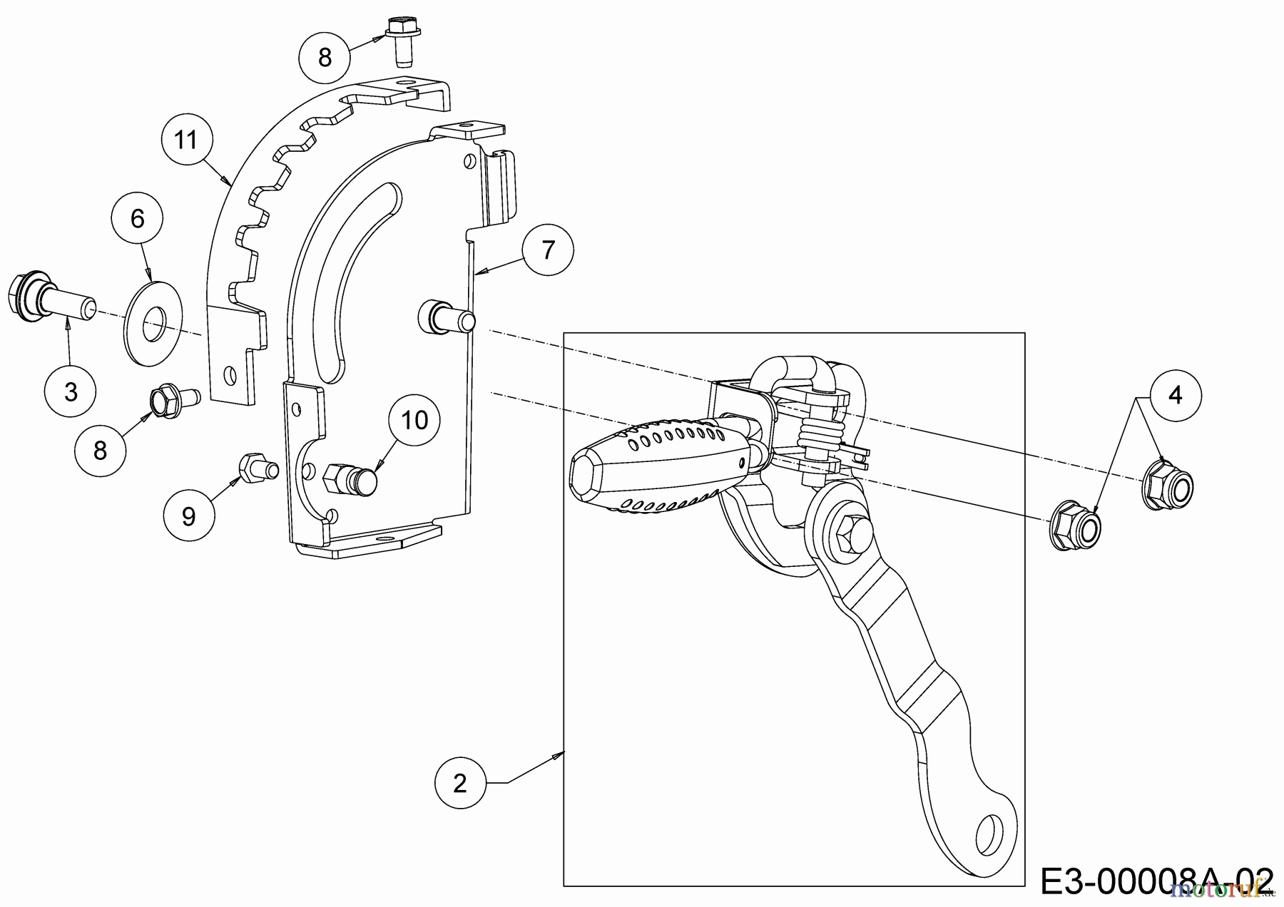  Cub Cadet Motormäher mit Antrieb XM2 DR46S 12ABYADQ603  (2018) Höhenverstellhebel, Raste