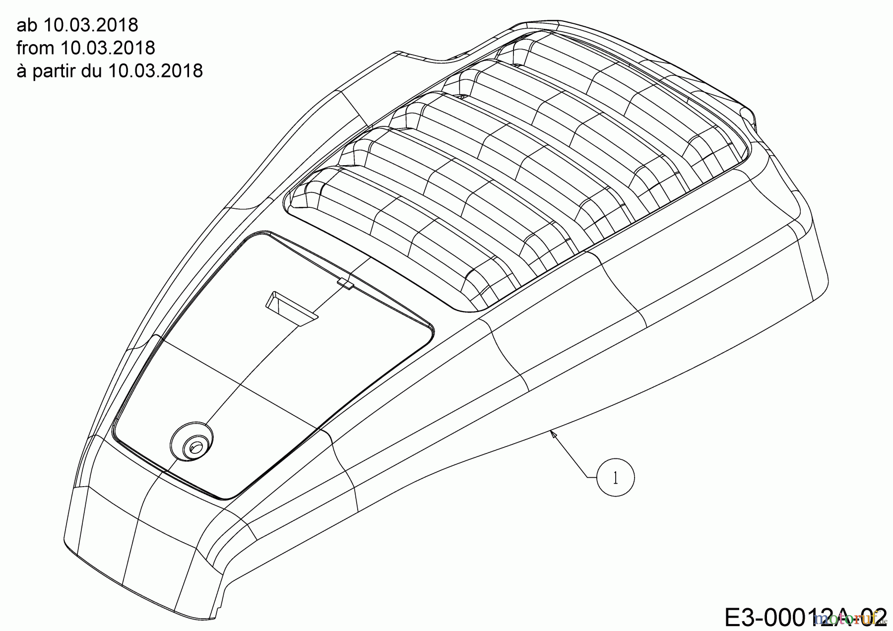 Cub Cadet Motormäher mit Antrieb LM2 DR53S 12BBPQKC603 (2018) Motorhaube ab 10.03.2018