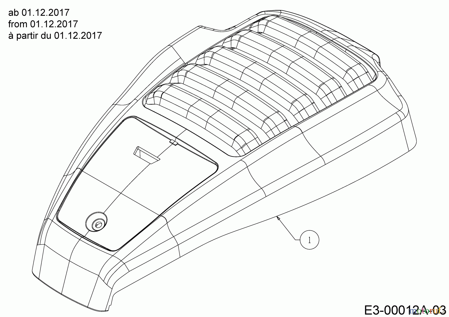 Cub Cadet Motormäher mit Antrieb LM2 DR46ES 12BCTQS7603 (2018) Motorhaube ab 01.12.2017