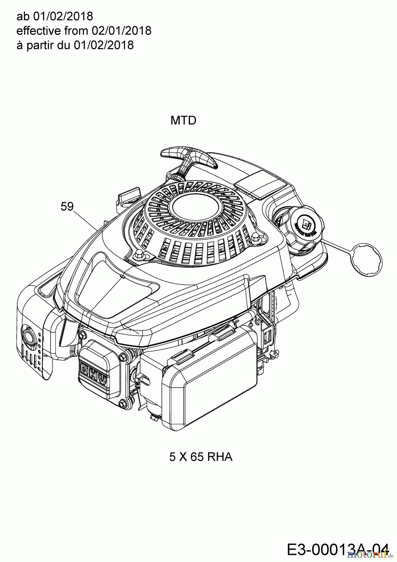 Cub Cadet Motormäher mit Antrieb LM2 DR46S 12BBTQKC603 (2018) Motor MTD ab 01/02/2018