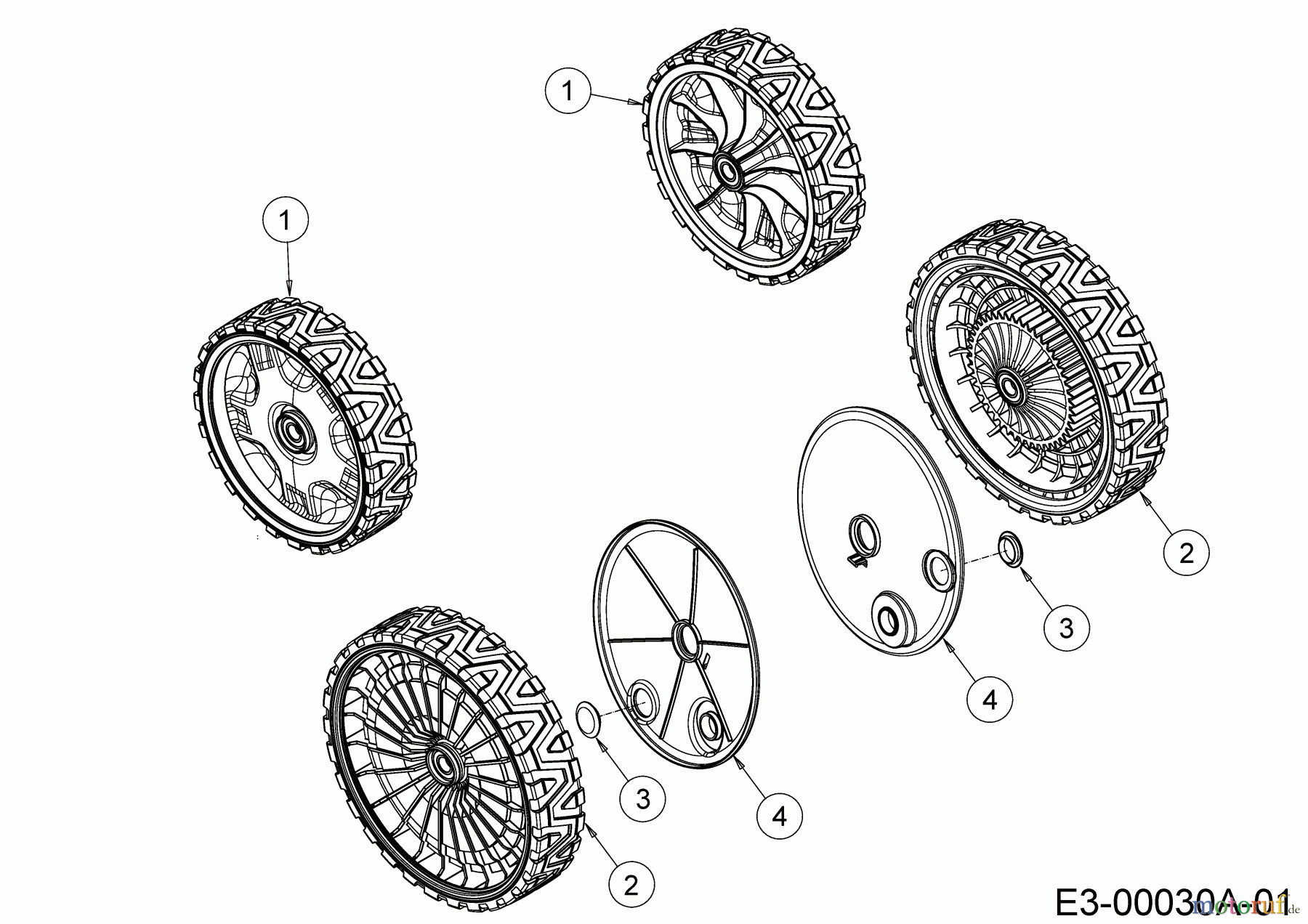 WOLF-Garten Expert Motormäher mit Antrieb Expert 46 W ES SP 12ACYAS7650 (2018) Räder