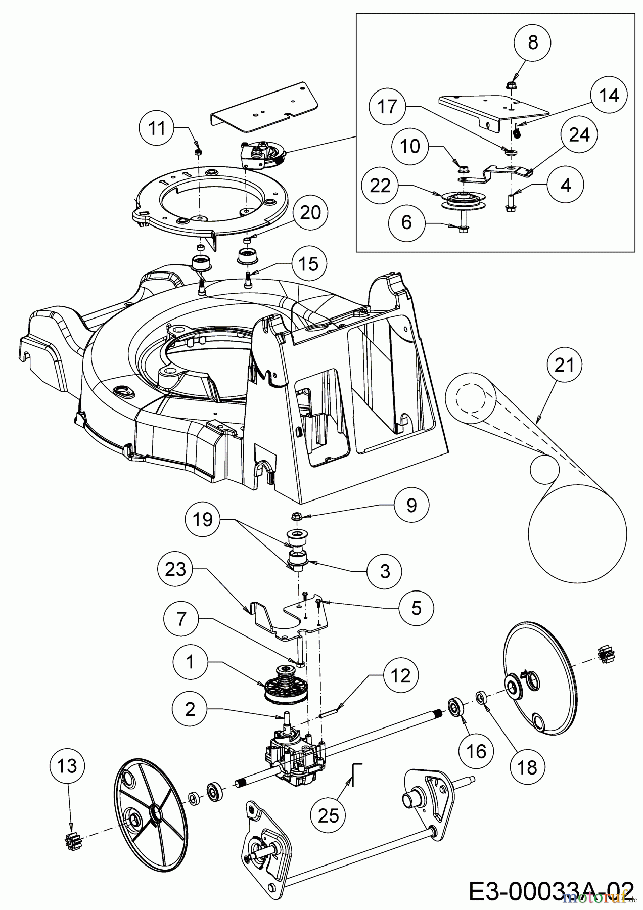  WOLF-Garten Expert Motormäher mit Antrieb Expert 46 W ES SP 12ACYAS7650  (2018) Getriebe, Keilriemen, Variator