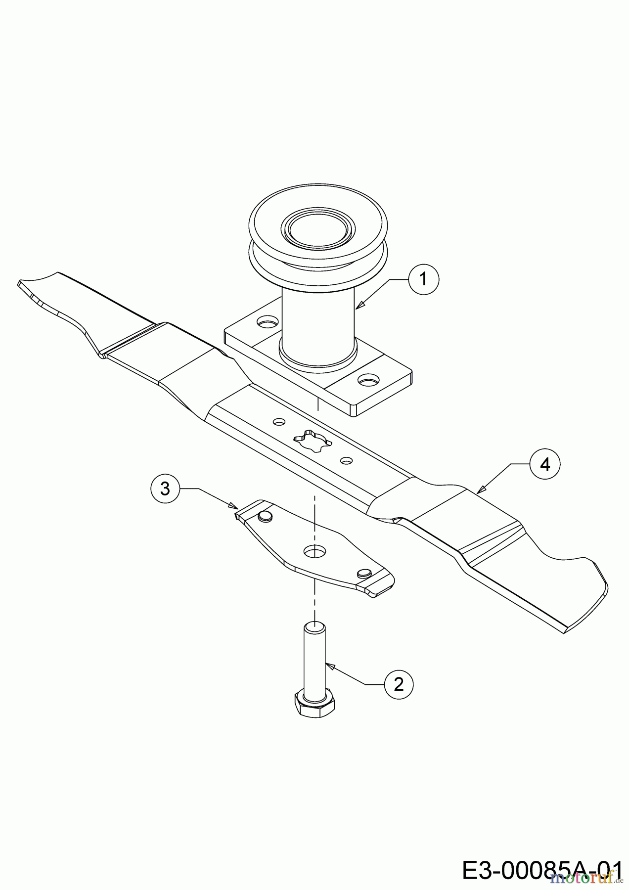  Wolf-Garten Motormäher mit Antrieb AT 4600 AHWES 12CETRS7650  (2018) Messer, Messeraufnahme